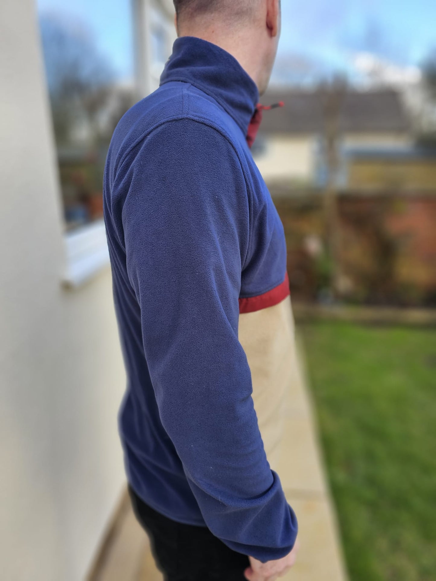 Berghaus Aslam Navy/Beige 1/2 Zip Pullover Fleece - L/Large