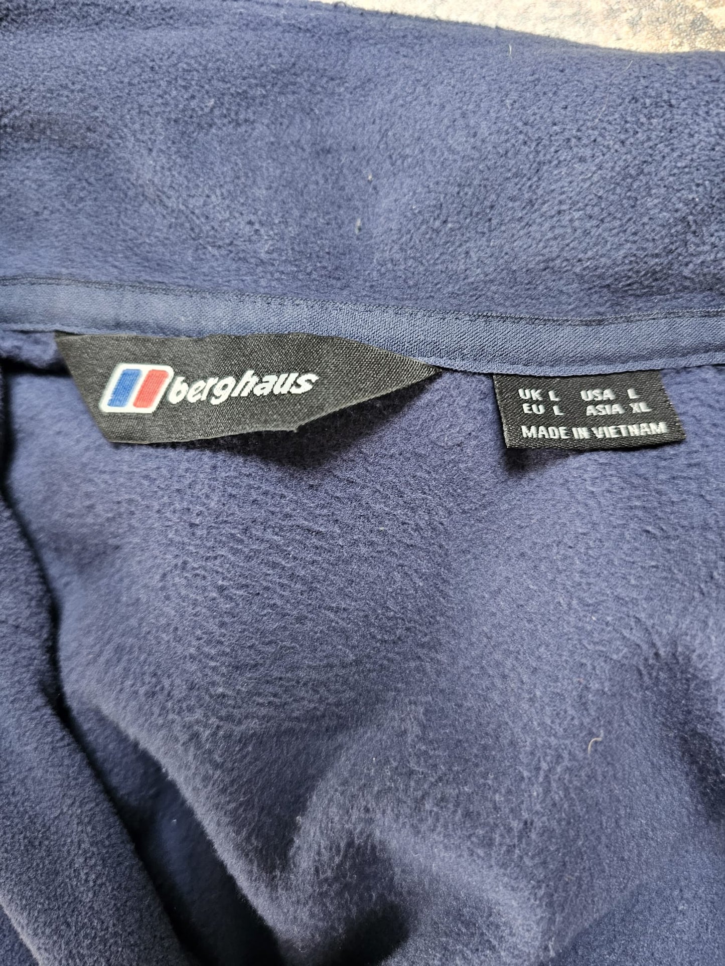 Berghaus Aslam Navy/Beige 1/2 Zip Pullover Fleece - L/Large