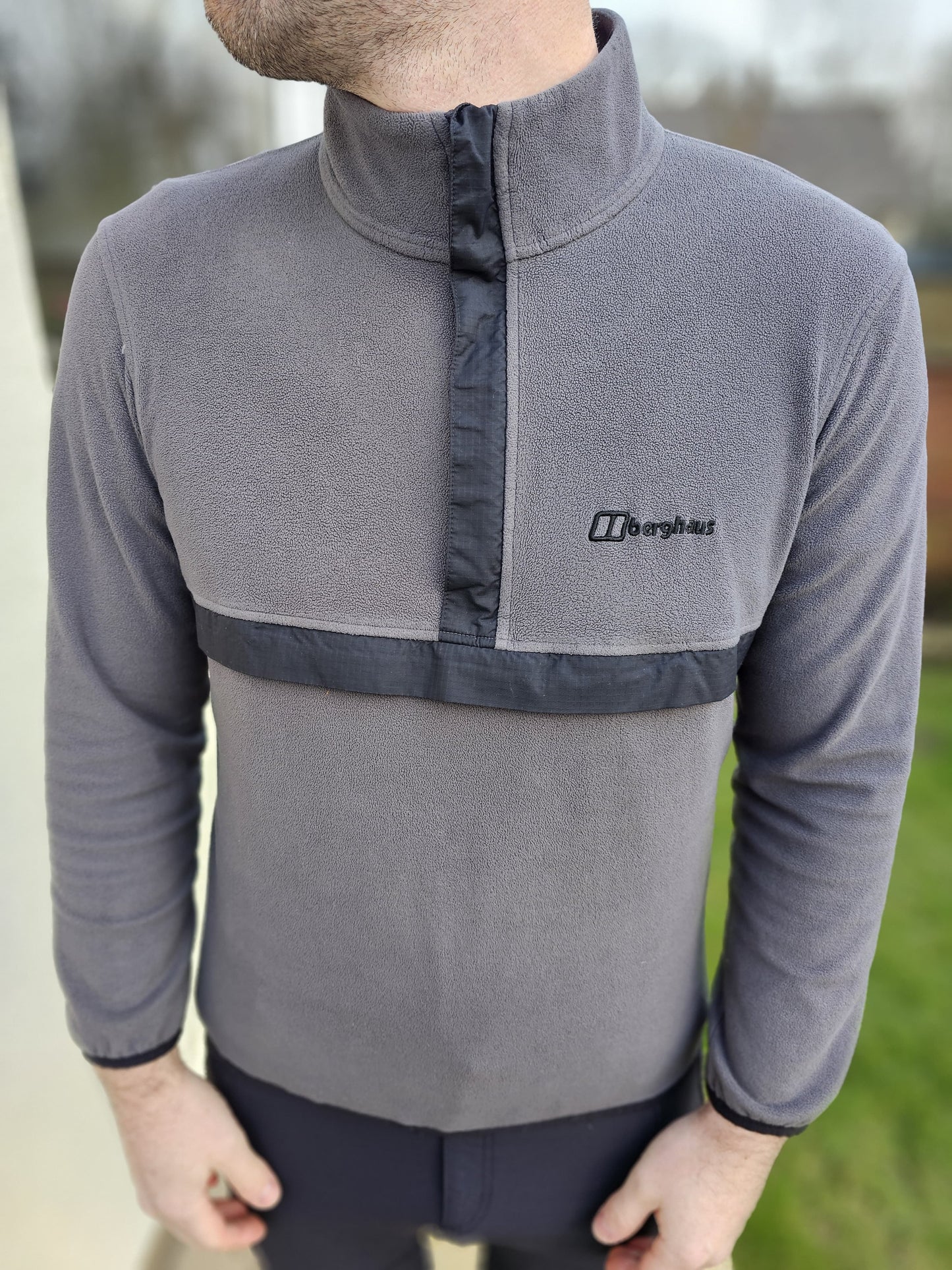 Berghaus Grey/Black Polartec Aslam 1/2 Zip Fleece Fleece Jumper - M/Medium
