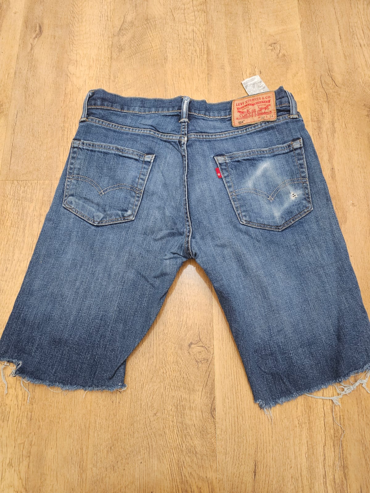 Levi's Blue Jeans Shorts Jorts 504 Regular Straight Fit- W32/11L