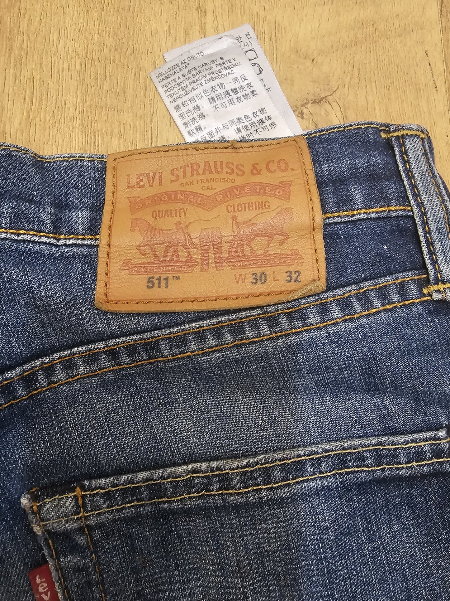 Levi's Blue Jeans Shorts Jorts 511 Slim Fit - W30/11L