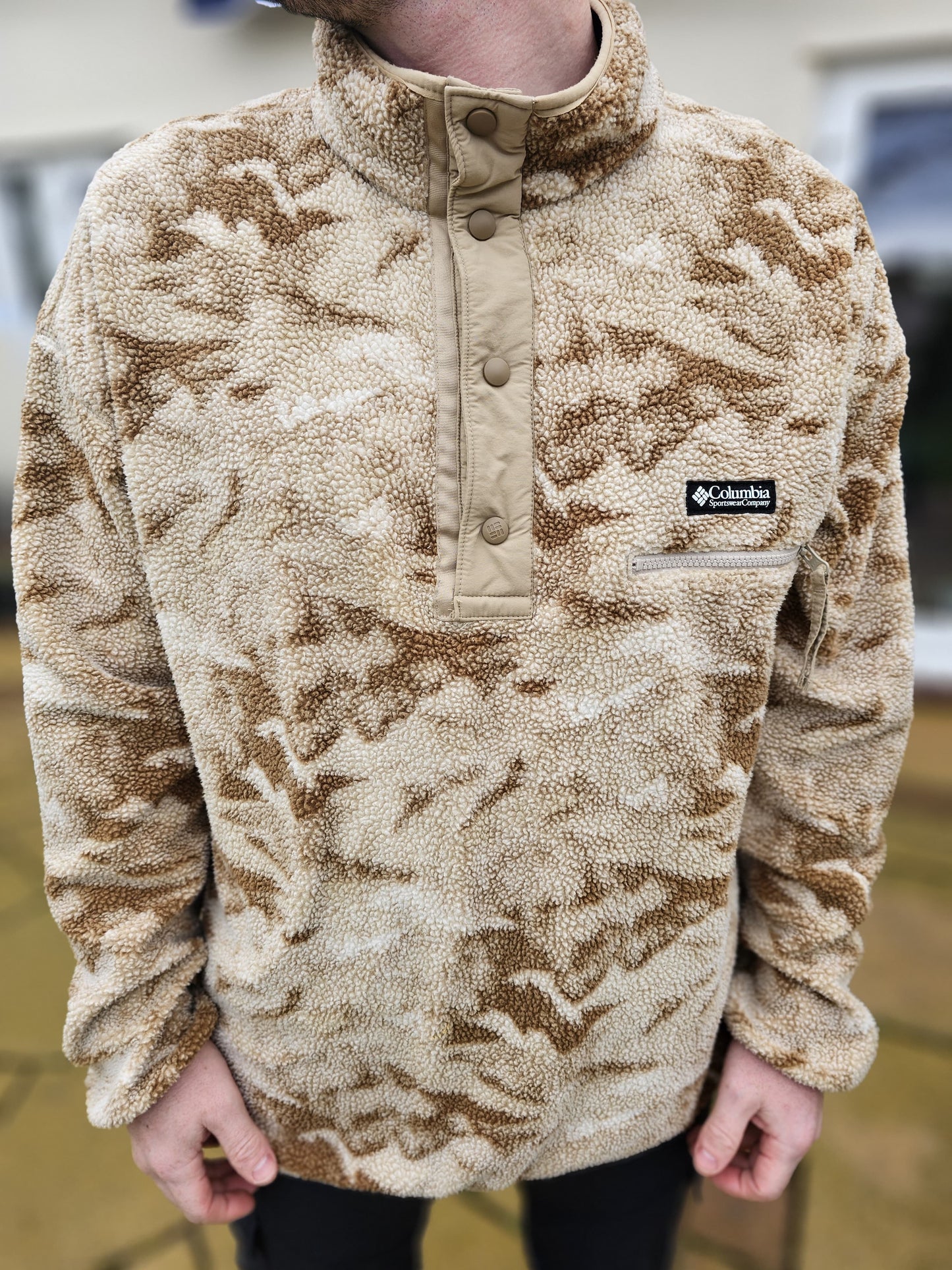 Columbia Unisex Sand Camo Desert Pullover Fleece Jumper - XL/Extra Large