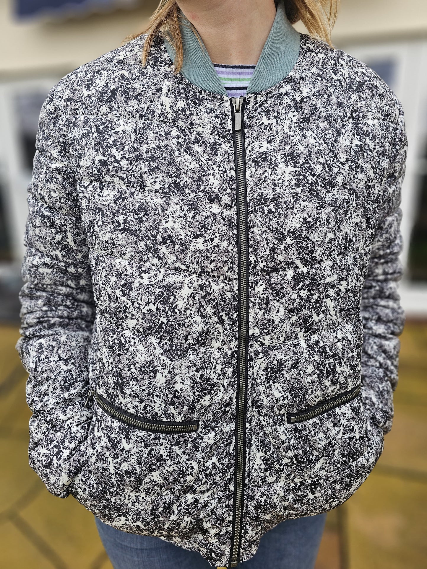 O'Neill Firewall Bomber Jacket Patterned Zip Up - XL/Extra Large