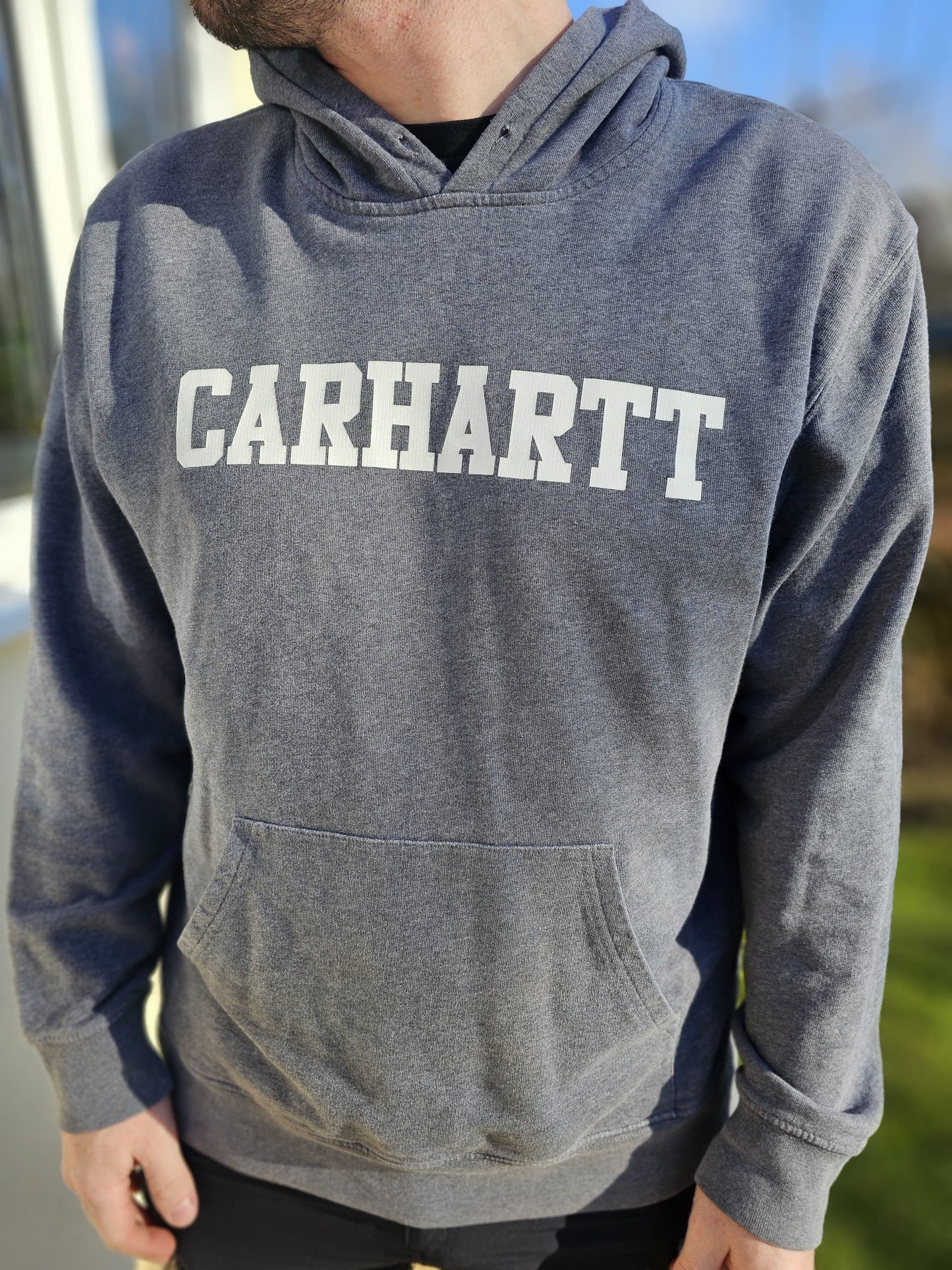 Carharrt Big Spell out Street Wear Grey Hoodie/Hoody - XL/Extra Large