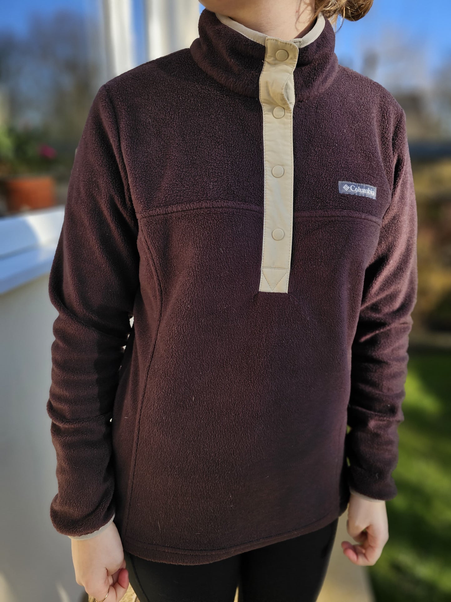 Columbia Brown Pullover Half Snap Fleece Jumper - S/Small