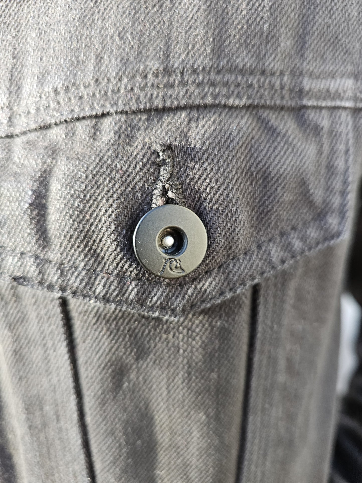 Quiksilver Black Button Up Denim Jacket - S/P/Small (M/10)