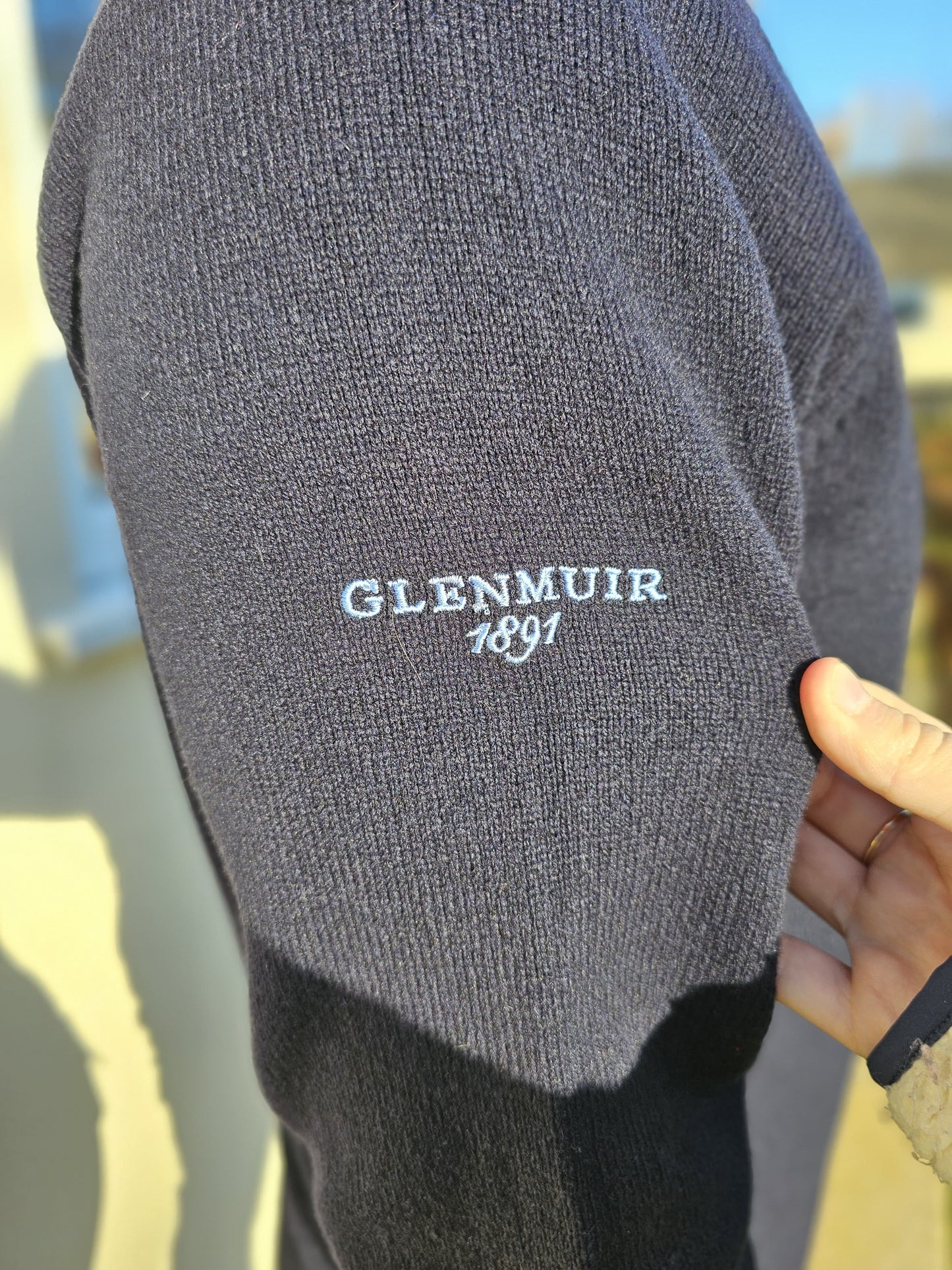 Glenmuir Navy Blue 1981 Ryder Cup V Neck Sweater Jumper - M/Medium 80% Lambswool
