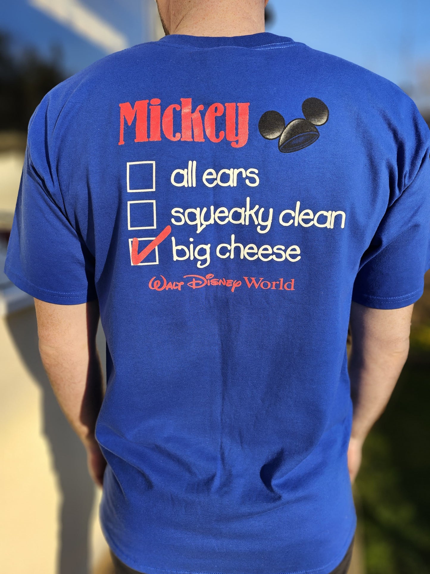 Genuine Walt Disney World Blue Mickey Mouse Short Sleeve T-Shirt - NWT - M/Medium