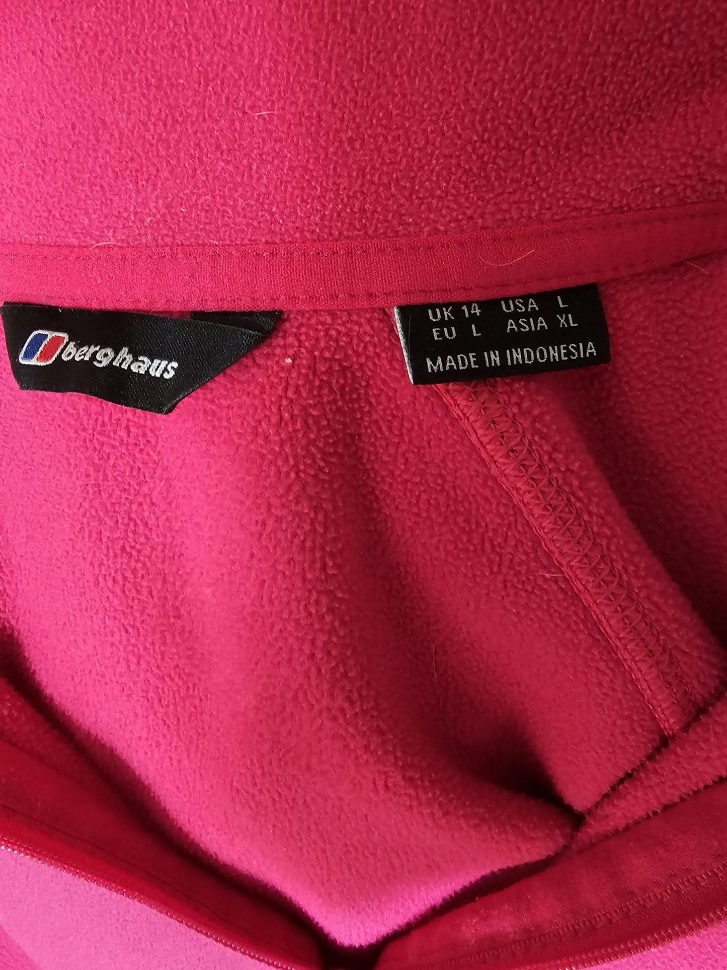 Berghaus Womens 1/4 Zip Pink Pullover Fleece Jumper - UK 14