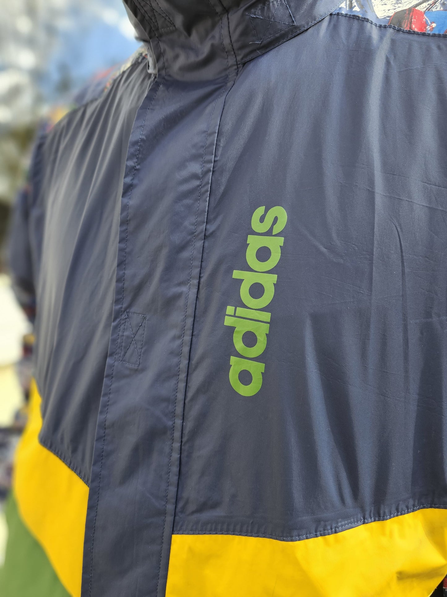 Vintage Adidas Windbreaker Jacket Packable Bum Bag 90s 46/48 XL**