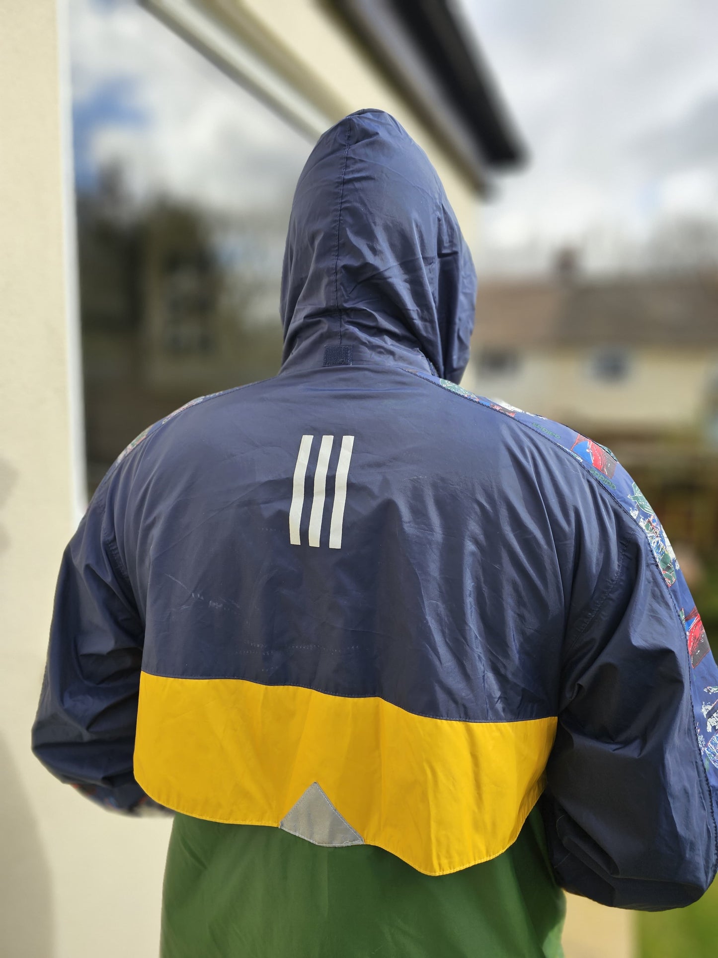 Vintage Adidas Windbreaker Jacket Packable Bum Bag 90s 46/48 XL**