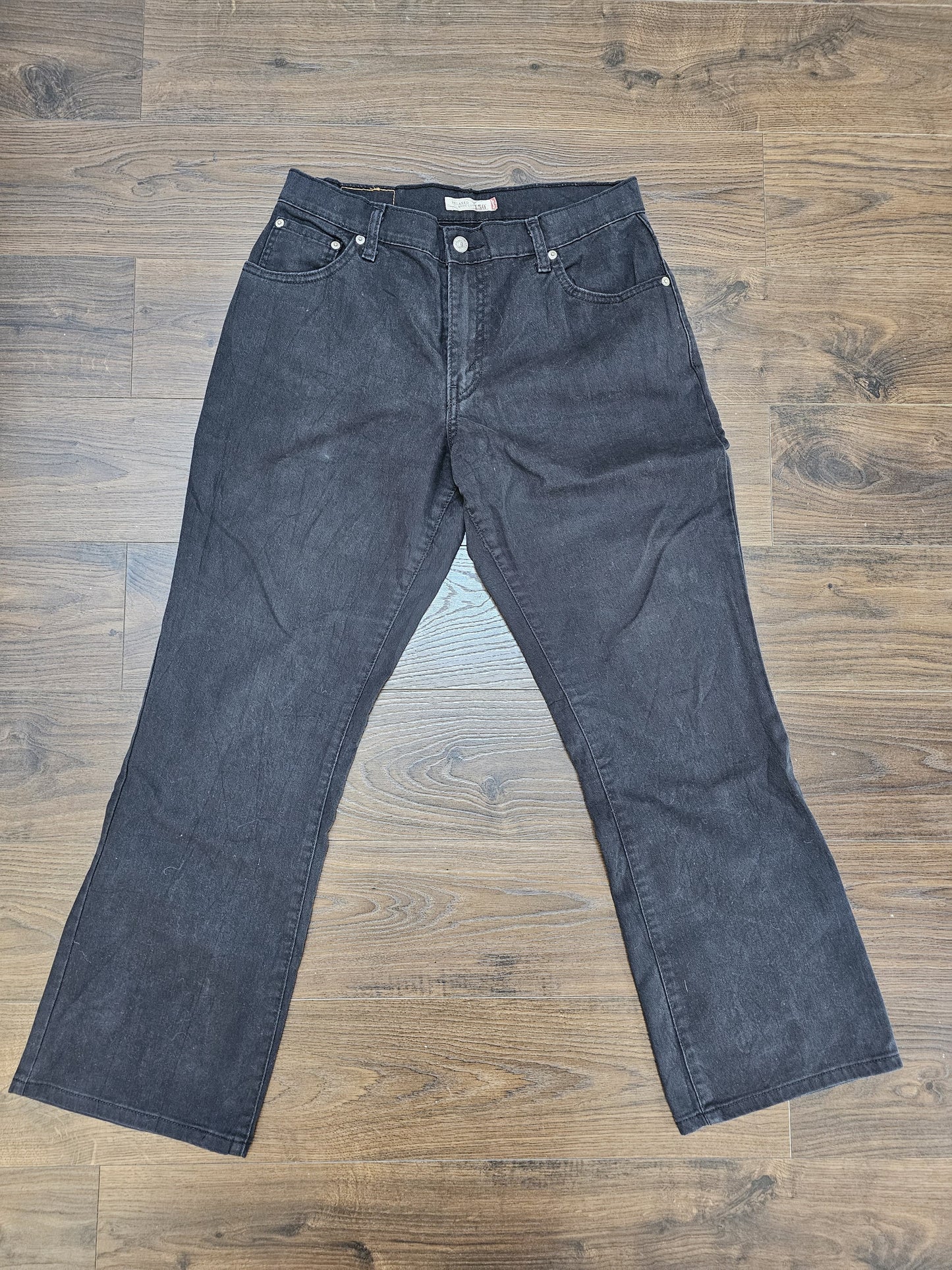 Levi's Womens Black Jeans Relaxed Boot Cut 550 Fit 12S W32/29L