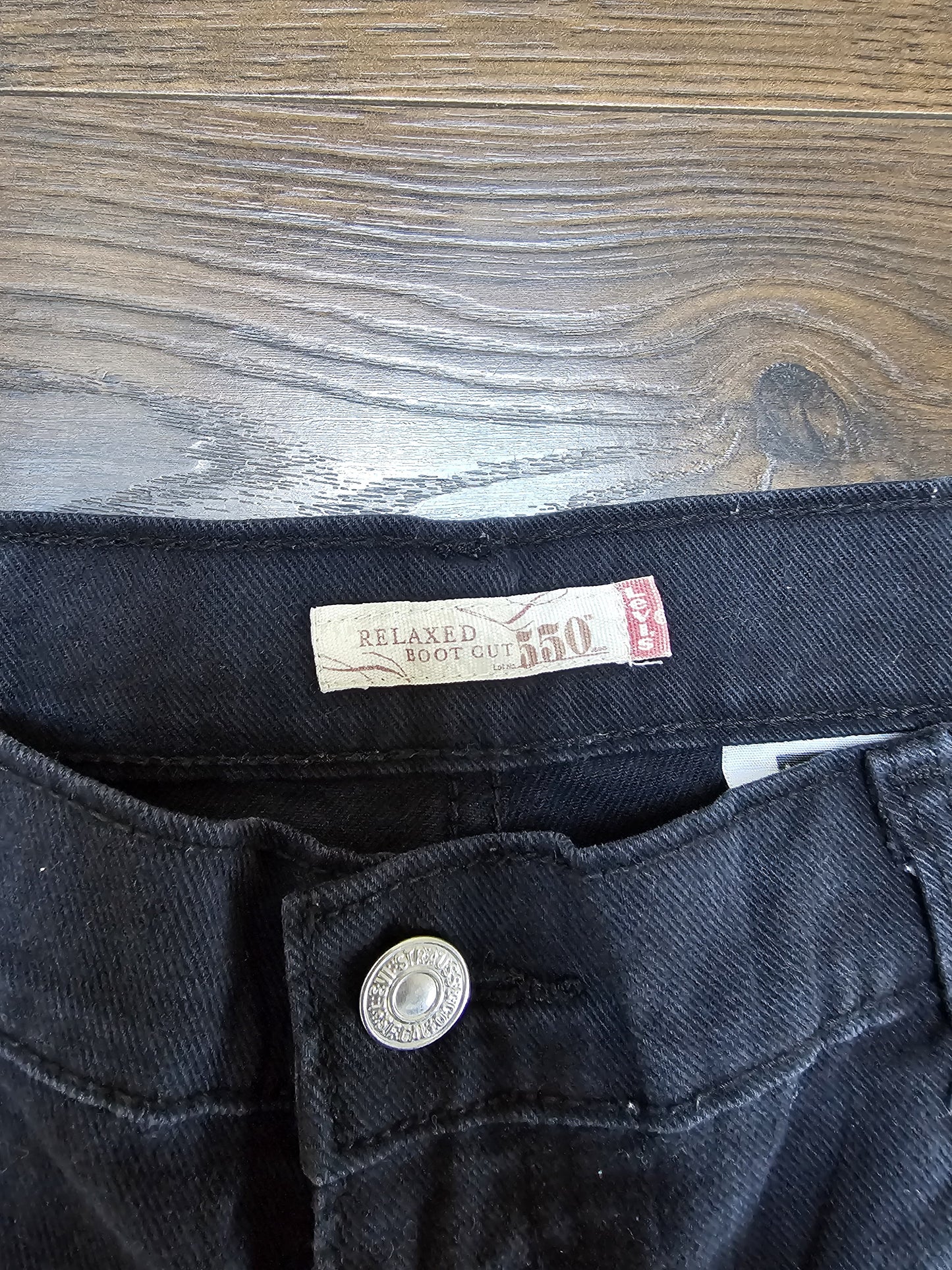 Levi's Womens Black Jeans Relaxed Boot Cut 550 Fit 12S W32/29L