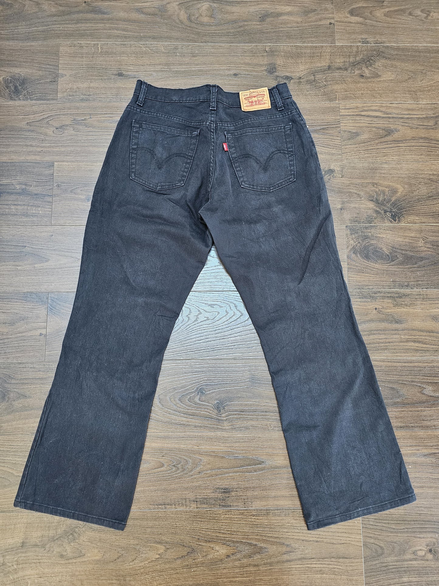 Levi's Womens Black Jeans Relaxed Boot Cut 550 Fit 12S W32/29L