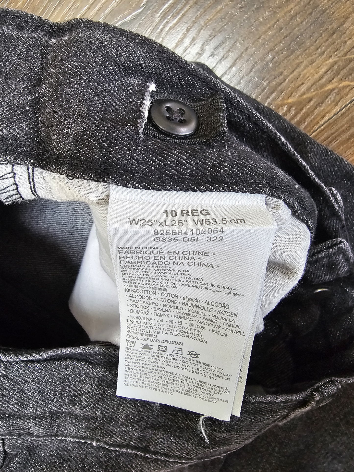 Levi's Vintage Silver Tabs Womens Black Fit 10 REG W26/25L Denim Trousers