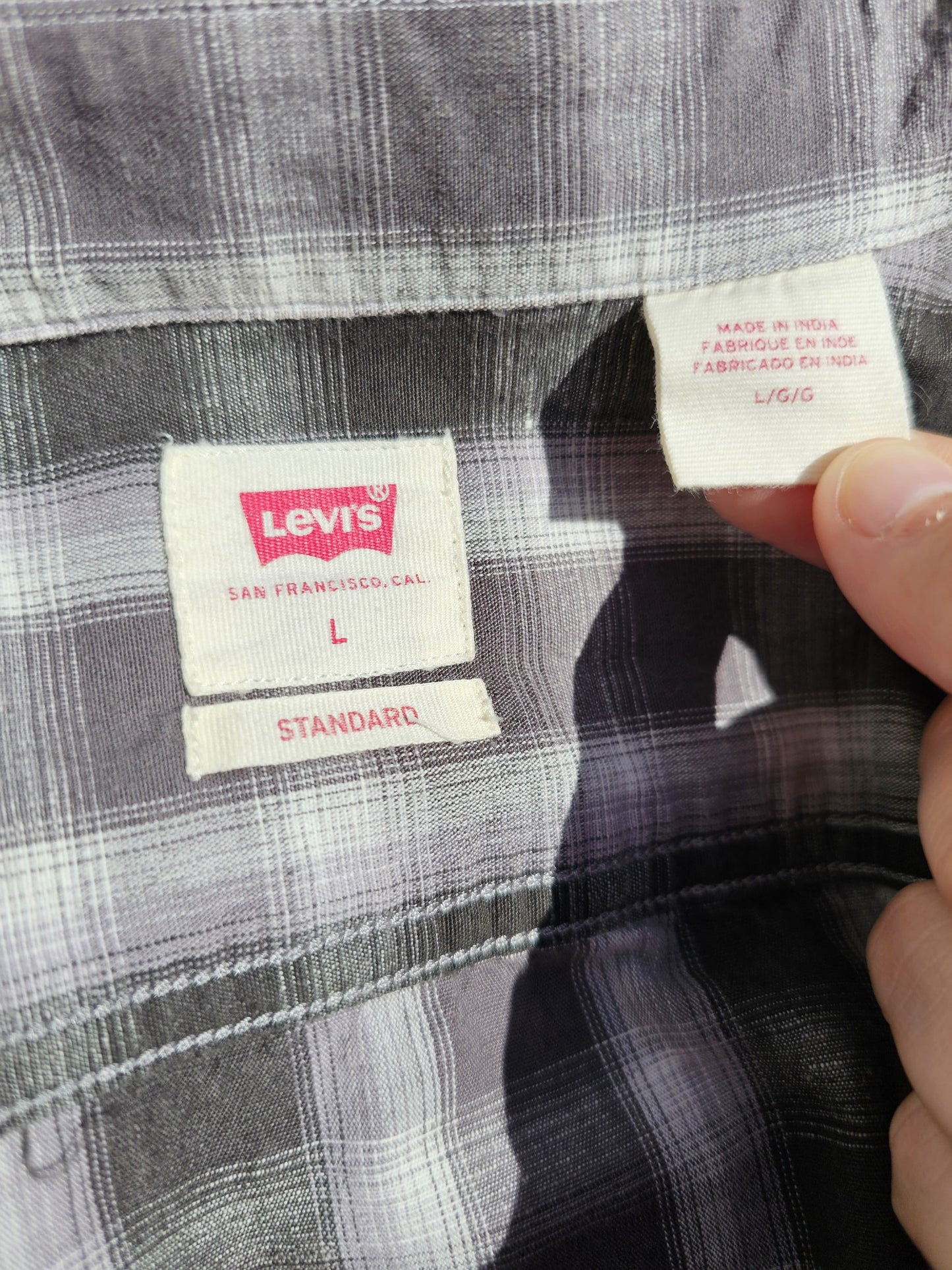 Levi's Short Sleeved Check Shirt Standard Fit - L/Large