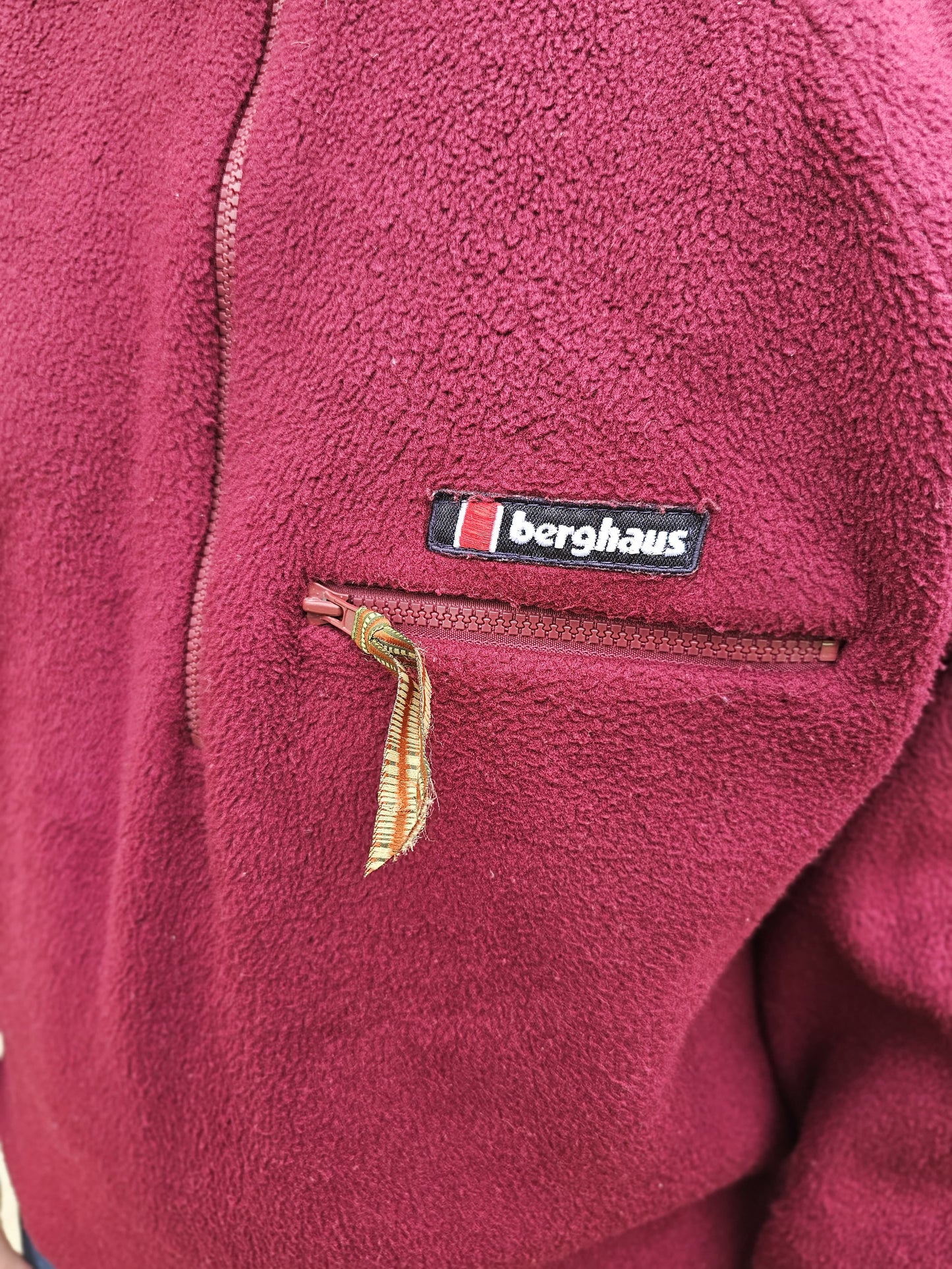 Vintage Berghaus 1/2 Zip Fleece Pullover- Burgundy - L/Large