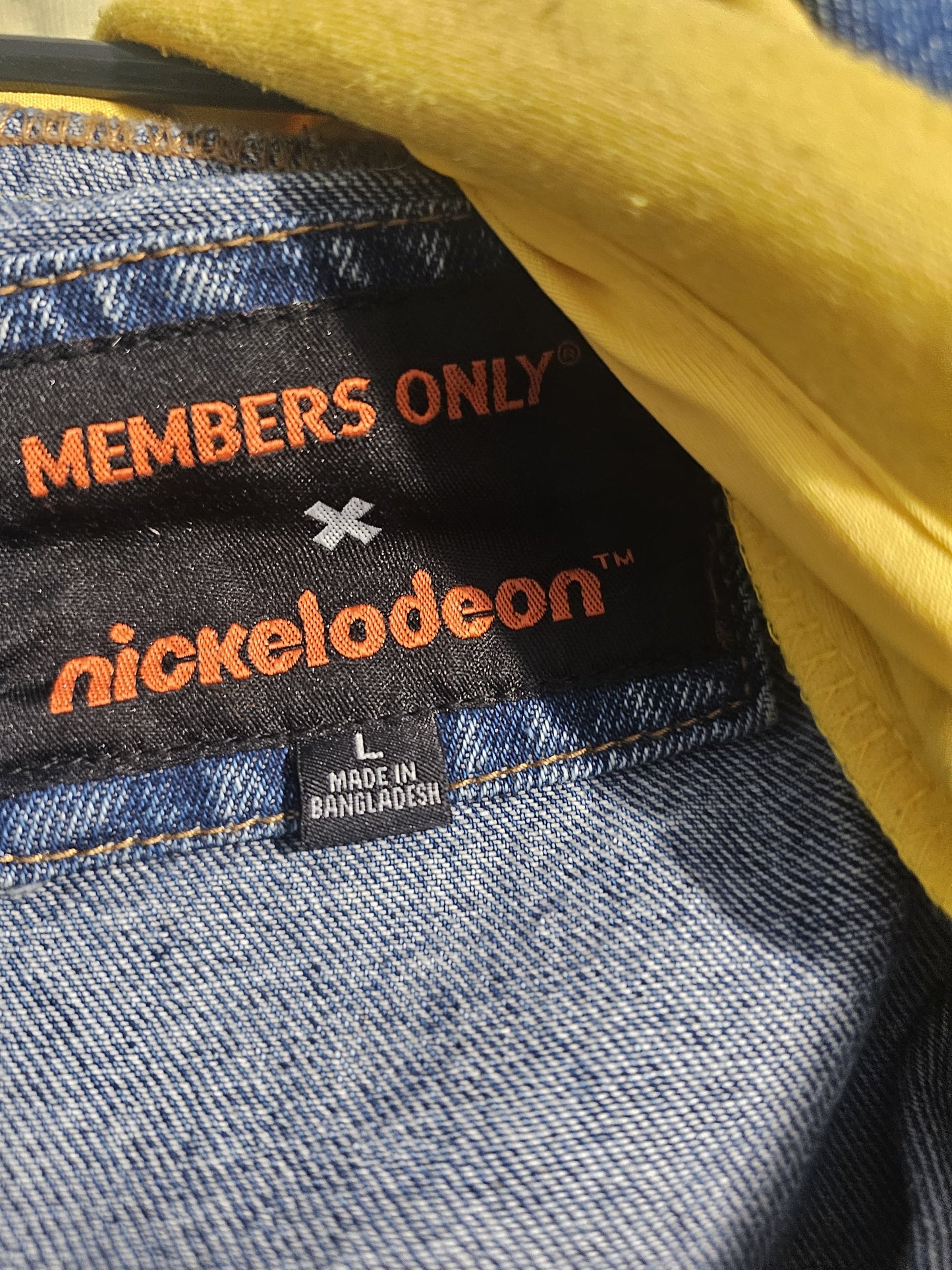 Rare Members Only X Nickelodeon X Sponge Bob Hoodie Denim Jacket - L/Large