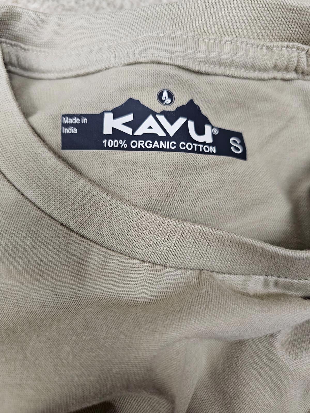 KAVU Mens Long Sleeve Big Print Puzzle Top/T-Shirt - S/Small - Beige