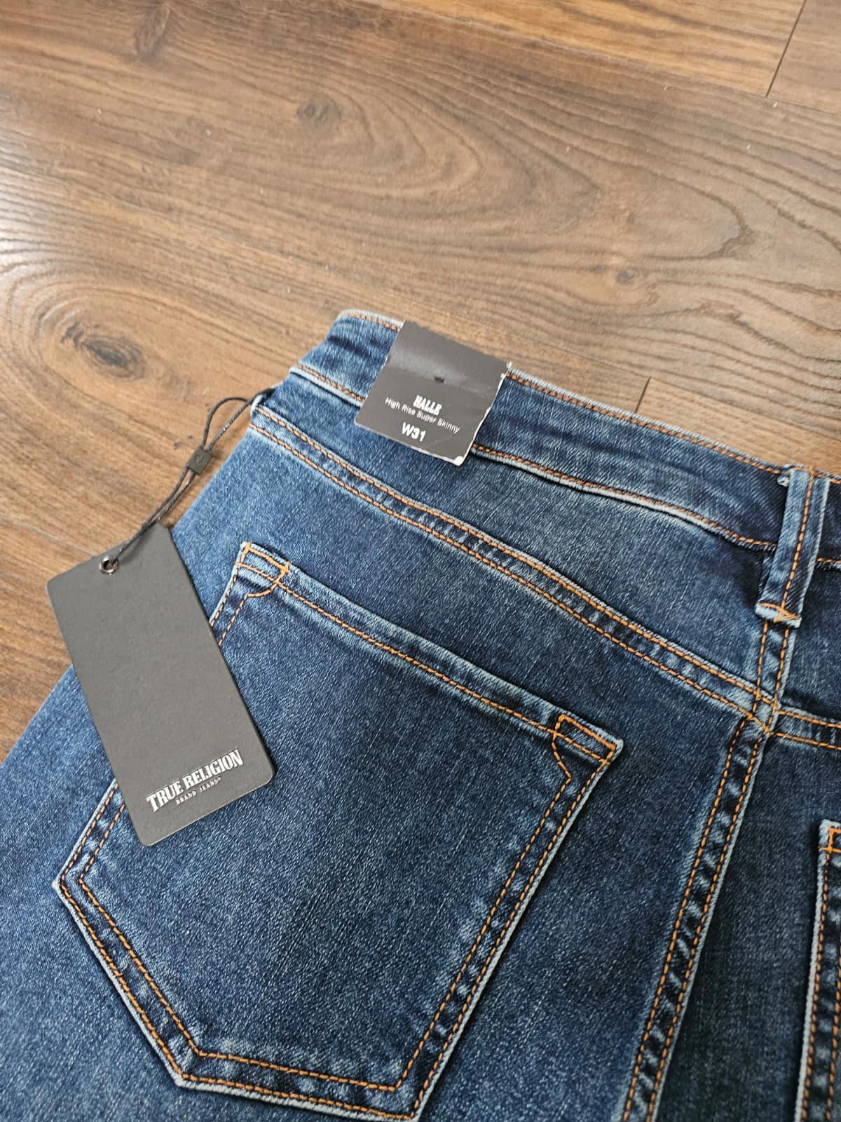 True Religion Women Blue High Rise Super Skinny Zip Fly Jeans - W31/L29 - NWT