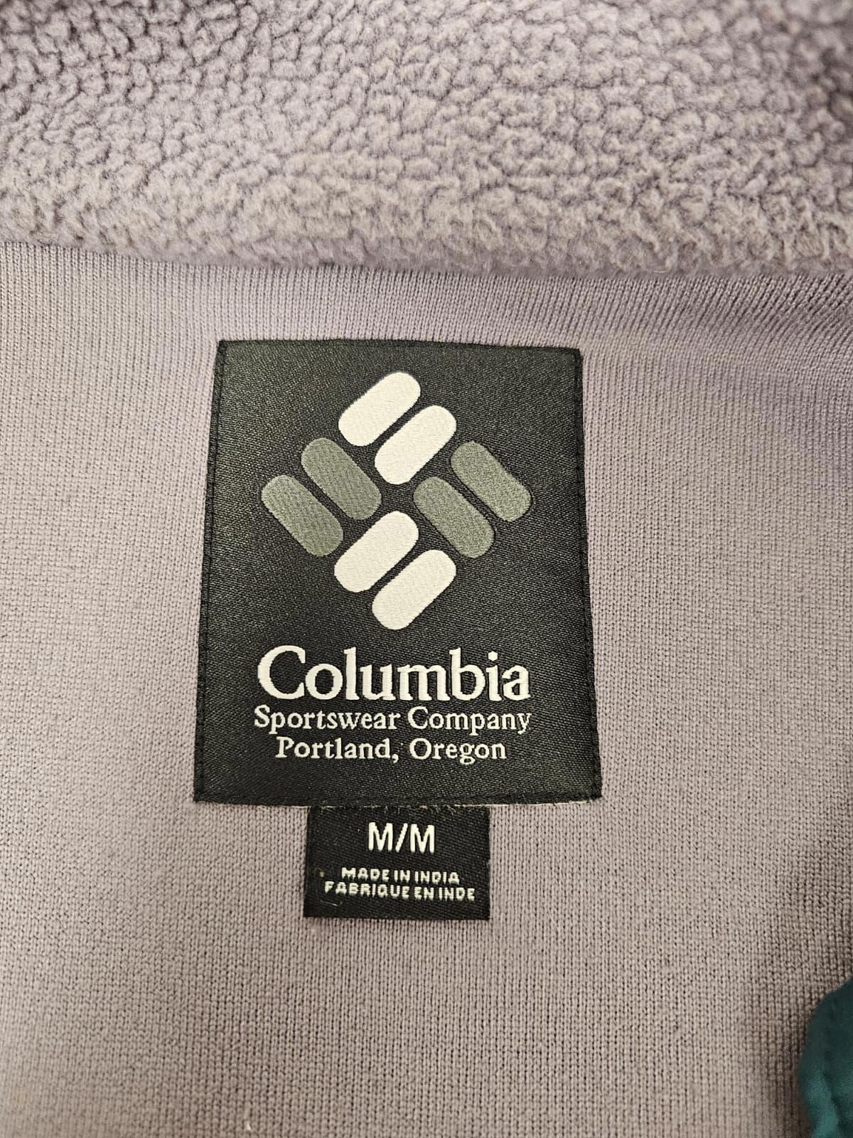 Columbia Mens Pullover Snap Button Fleece Jumper - M/Medium - Granite Purple