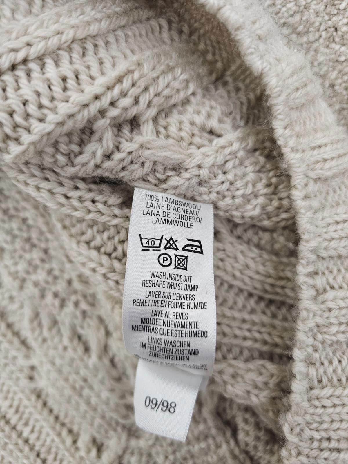 St Michael Marks & Spencer Heavy Weight Pure Wool Cable Knit Jumper - L/Large
