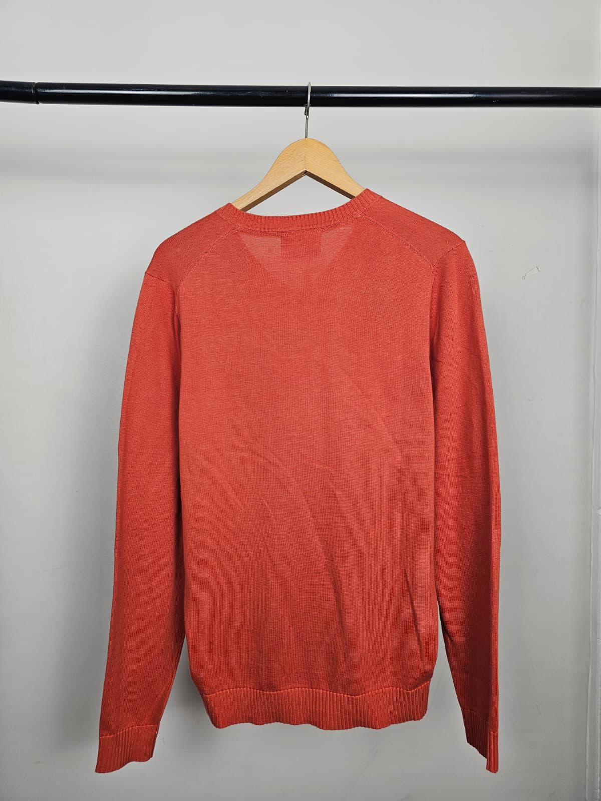 Alan Paine Men's V-Neck Pullover Jumper/Sweater - UK 42/L/Large - Burnt Orange