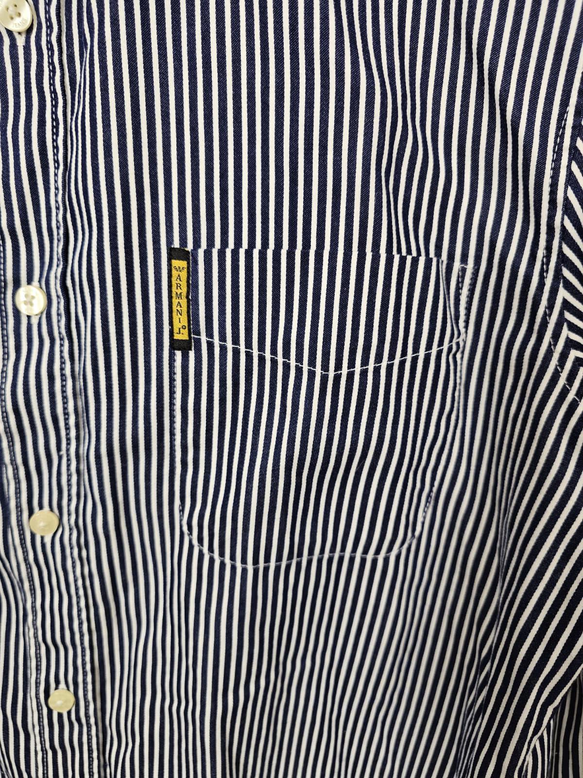 Armani Jeans Mens Vintage Long Sleeve Pin Stripe Shirt - XL/Extra Large