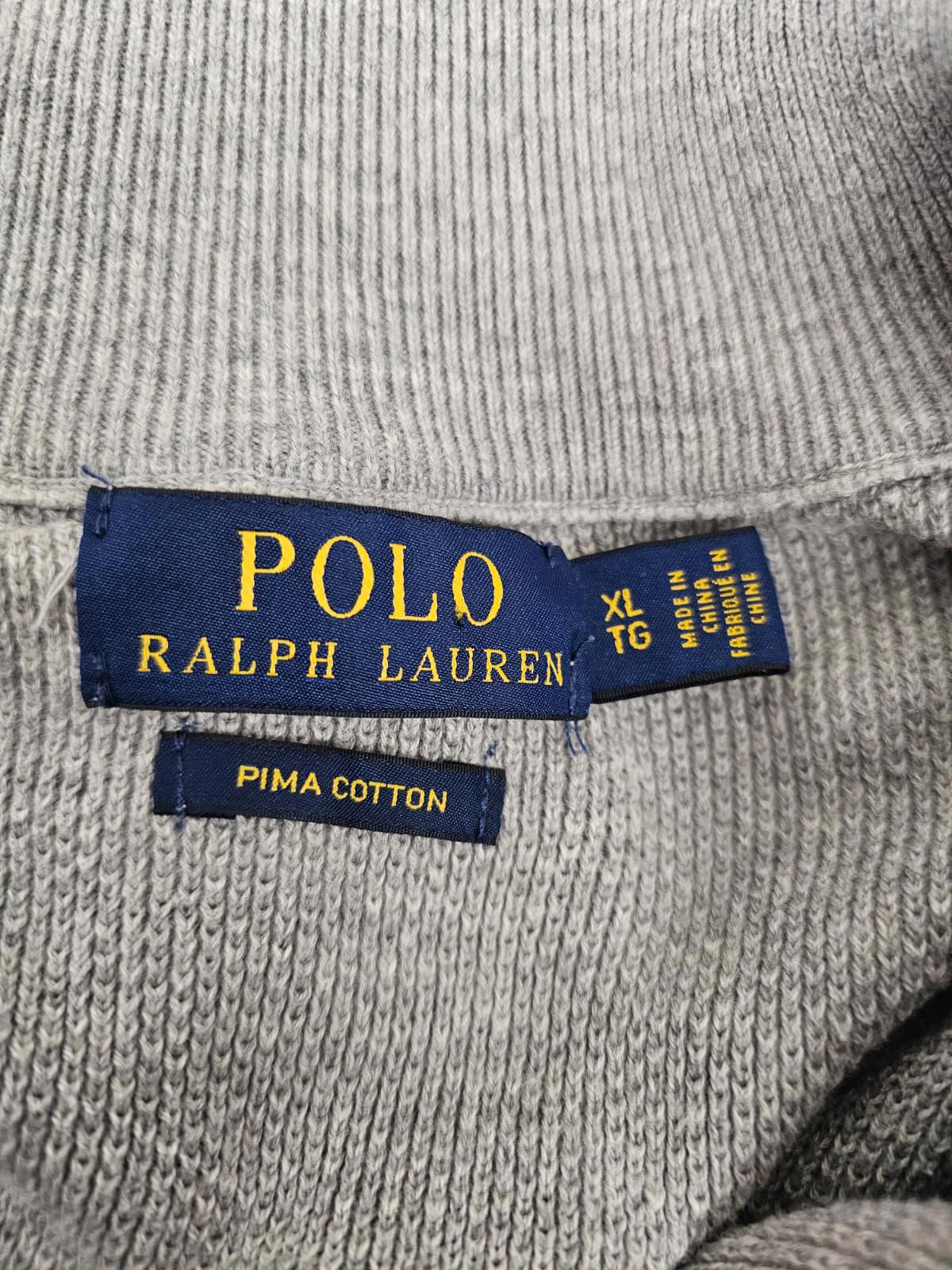 Ralph Lauren 1/4 Zip Plima Cotton Pullover Sweatshirt Jumper - XL/Extra Large
