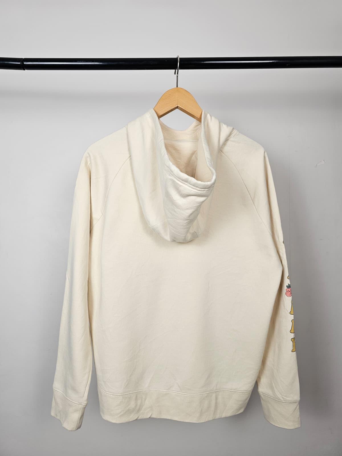 Hurley Womens Floral Arm Print Pullover Hoodie - M/Medium - Cream