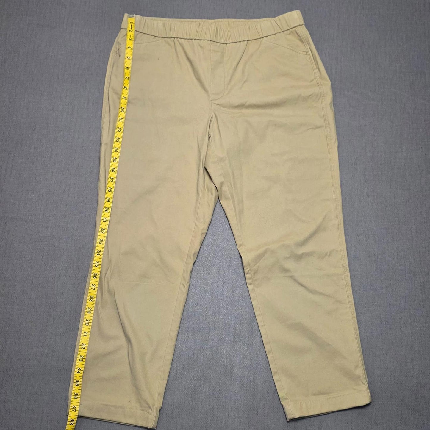 Lands End Womens Chino Style Casual Trousers/Pants - UK 18 - L26- Beige