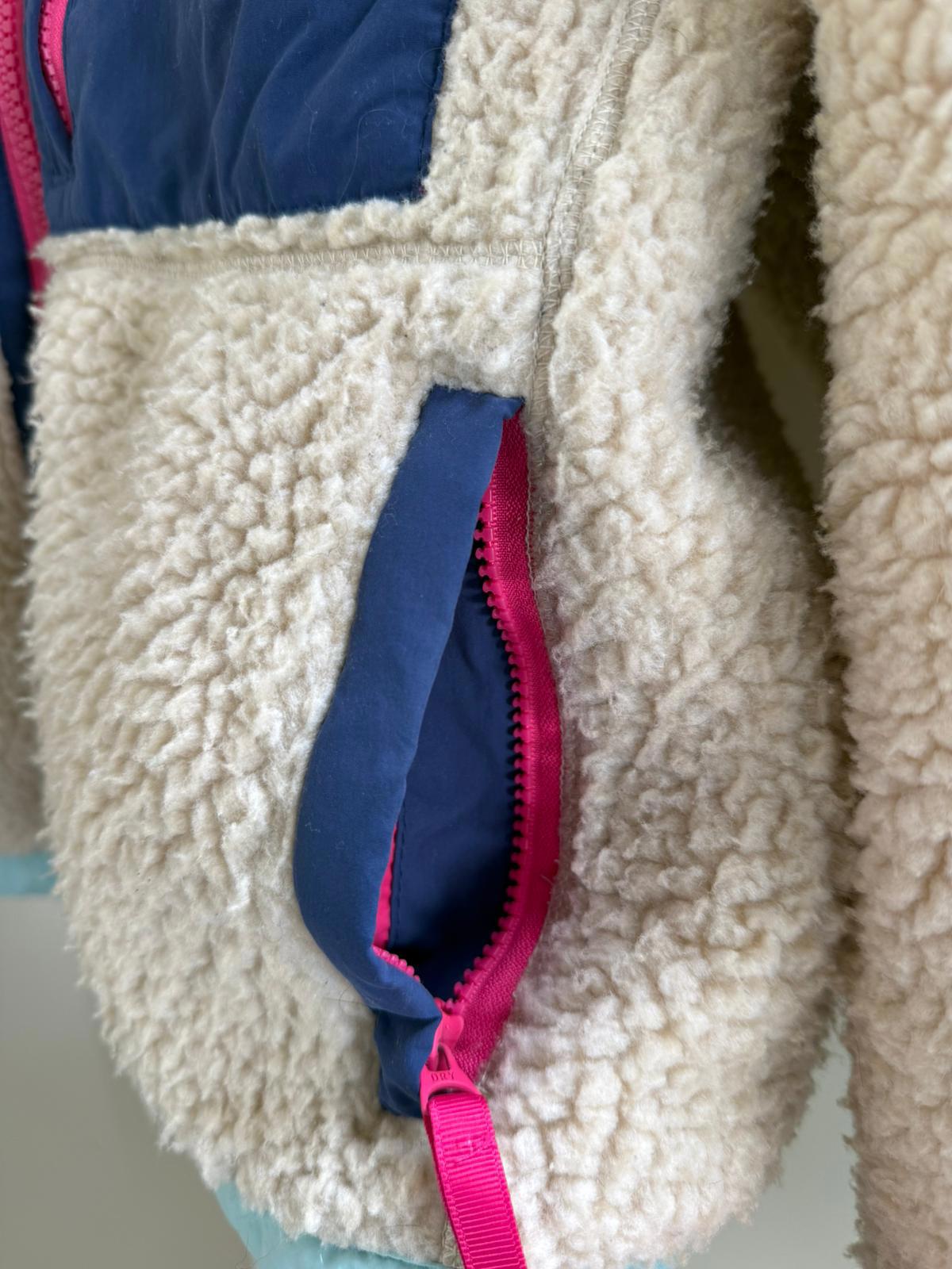 Superdry Adventurewear Full Zip Hooded Sherpa/Borg Fleece Jacket - UK 16