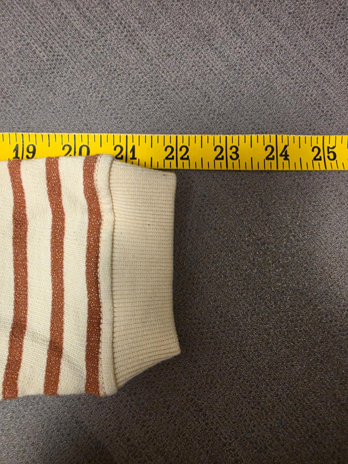 Fat Face Women’s ¾ Sleeve Southbourne Stripe Sweat Top in Ivory Brown - UK 6