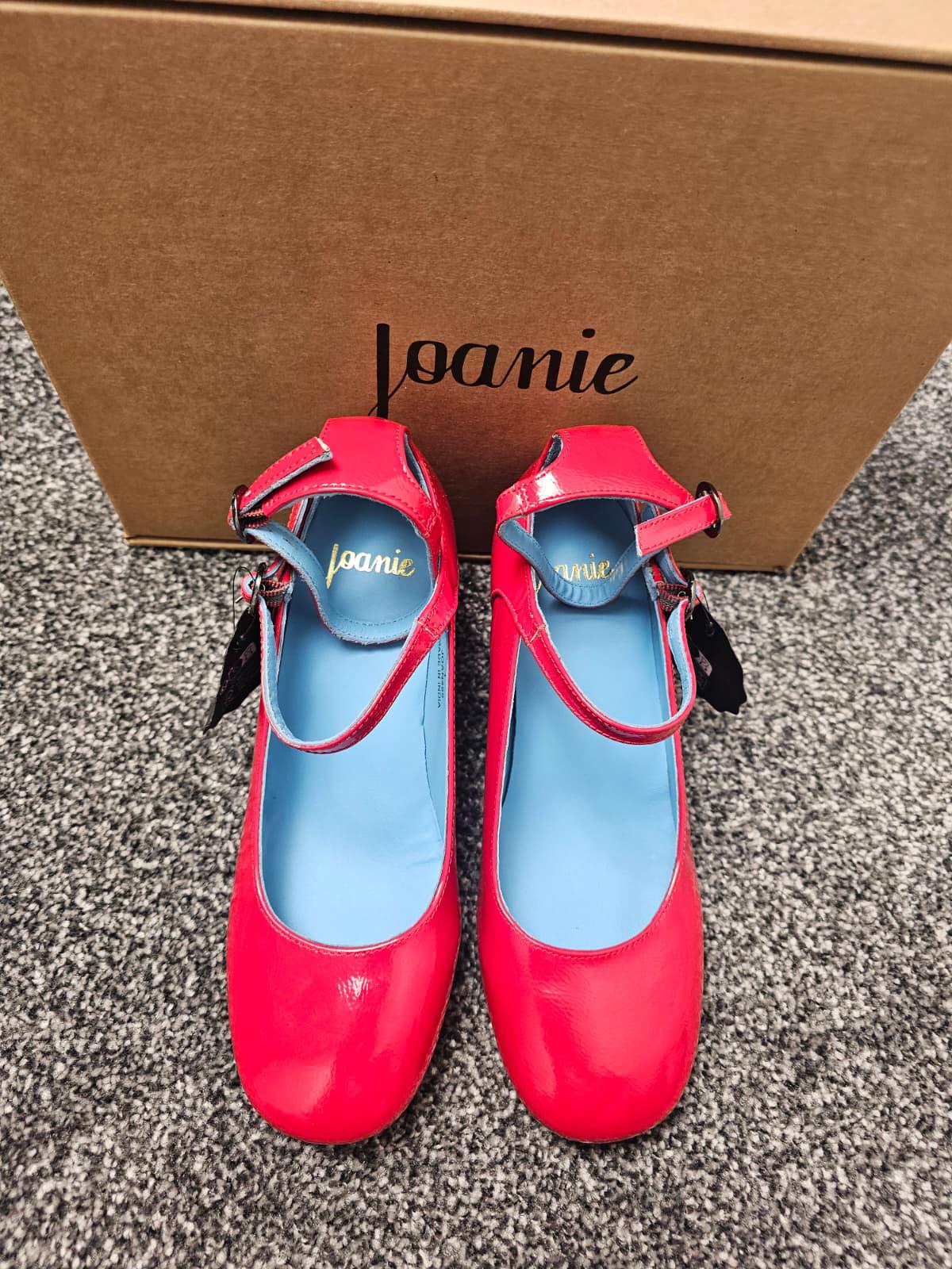 Joanie Rouen Patent Leather Mary Jane Smart Casual Shoes - UK 5 - High Risk Red