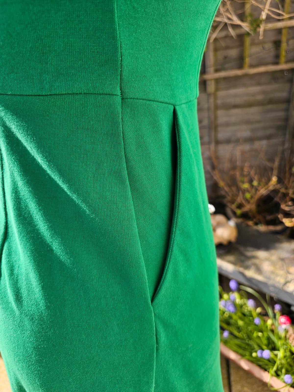 Joanie Womens Colton Jersey Shirt Organic Cotton Button-Down Dress - UK 8 -Green