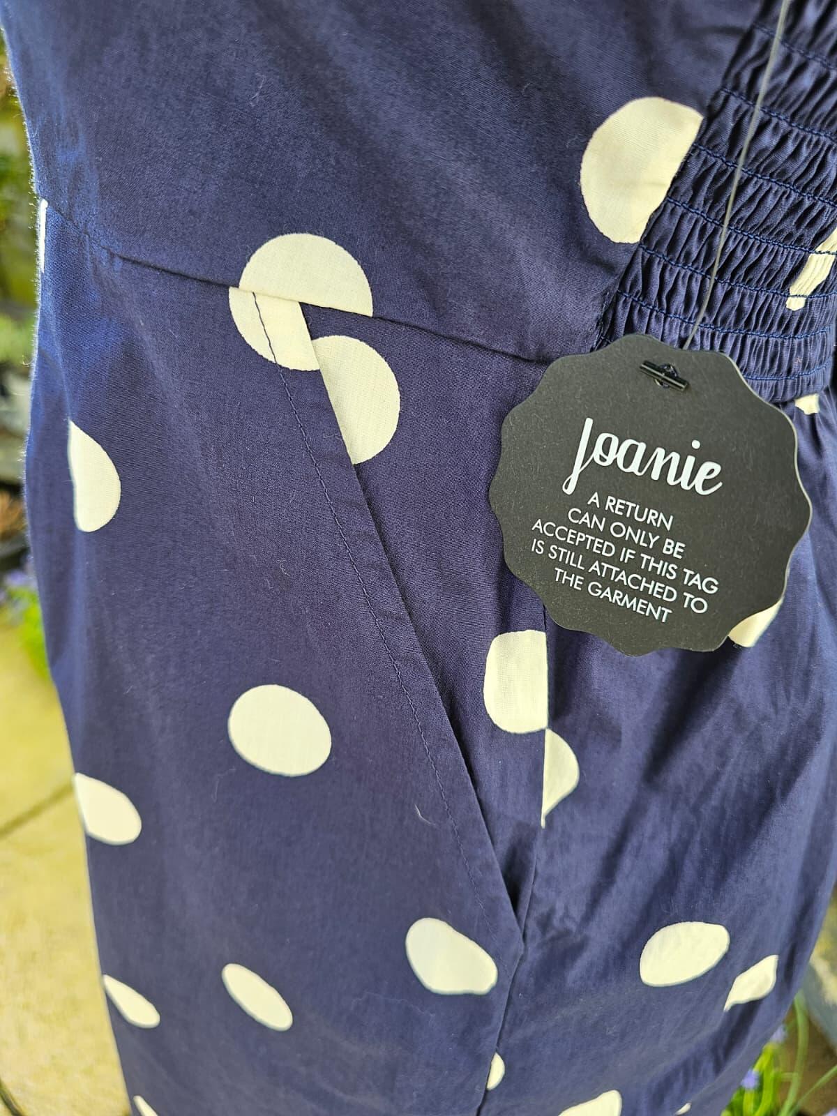 Joanie Women's Penny Polka Dot Print Square Neck Puff Sleeve Dress - UK 14