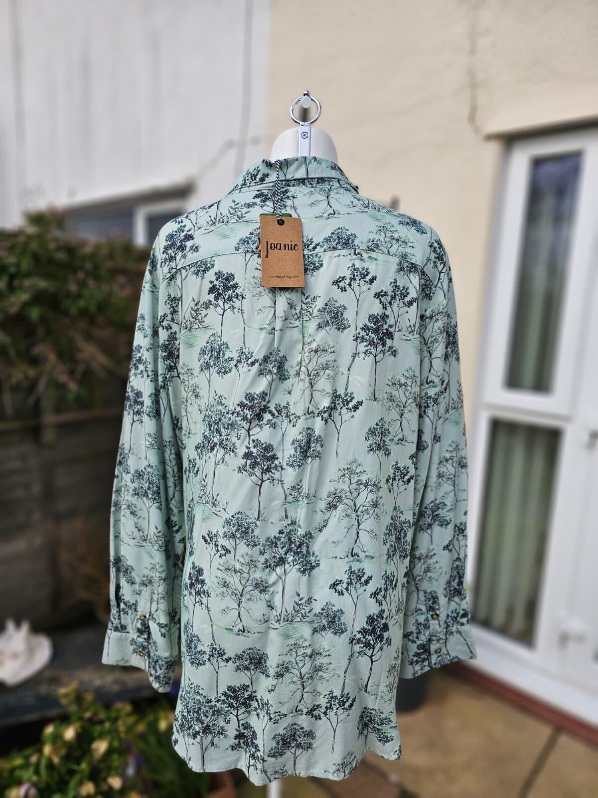 Joanie Womens Sharon Tree Forest Print Oversized Pocket Shirt/Blouse - UK 24