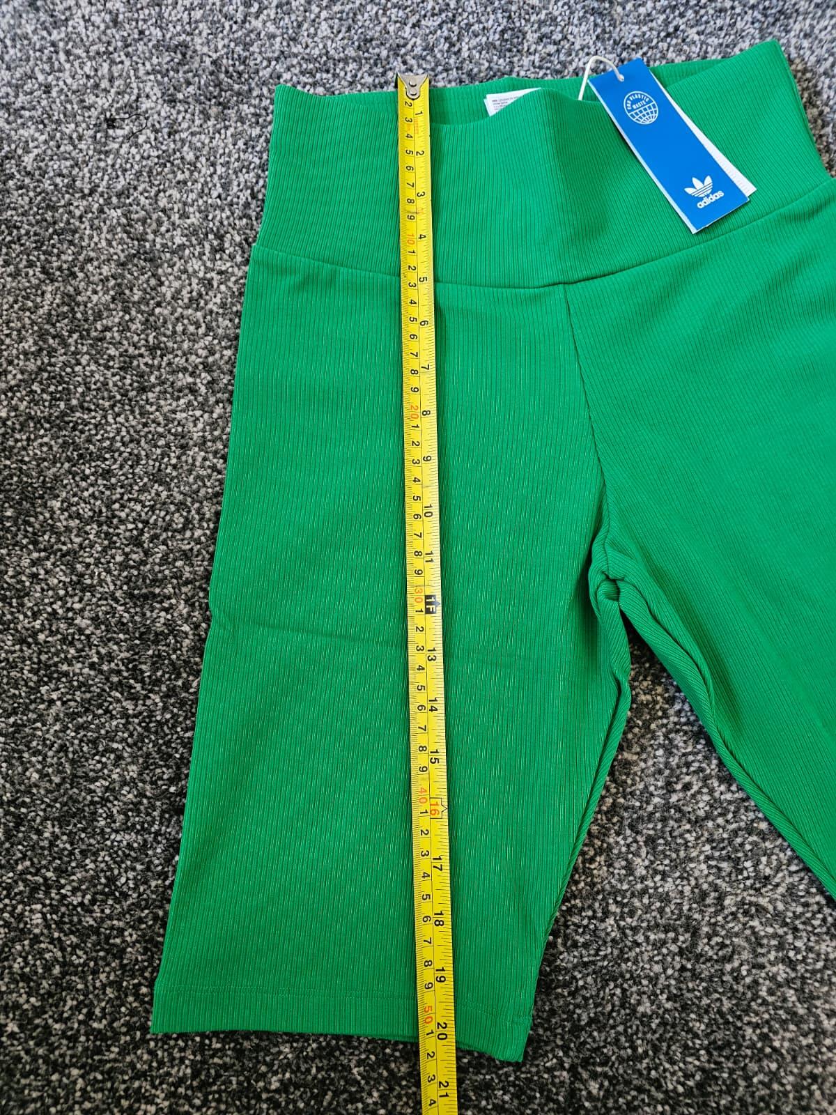 Adidas Women's Lounge/Activewear Rib/Ribbed Ribbed Shorts - S/Small (8-10)-Green