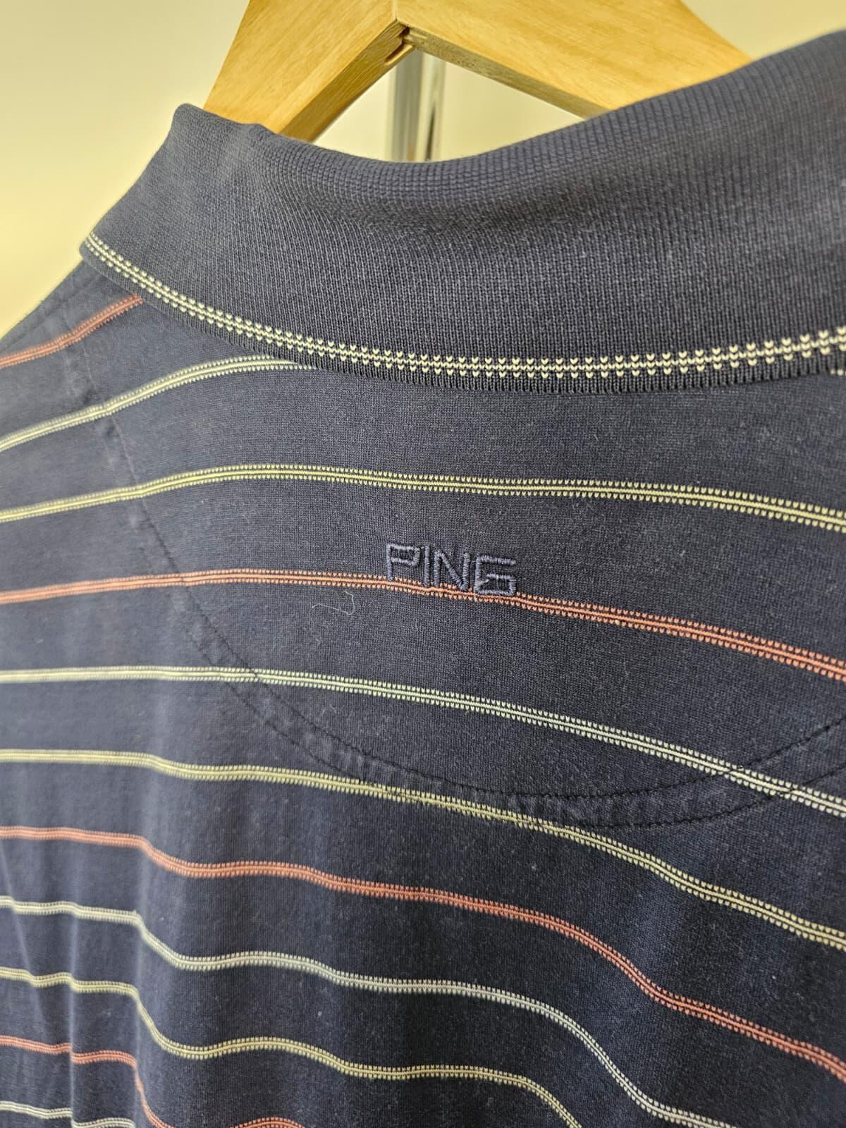 PING Erinvale Mens Striped Golf Polo Short - XXL/2XL/Extra Extra Large - In Navy
