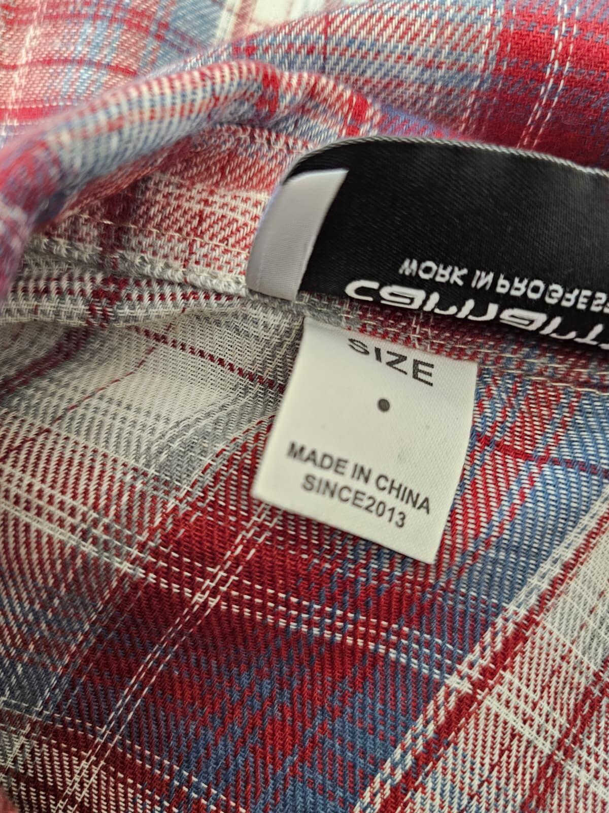 Carharrt WIP 'Work In Progress' Cut Off Madison Style Cut Hem Plaid Shirt - M