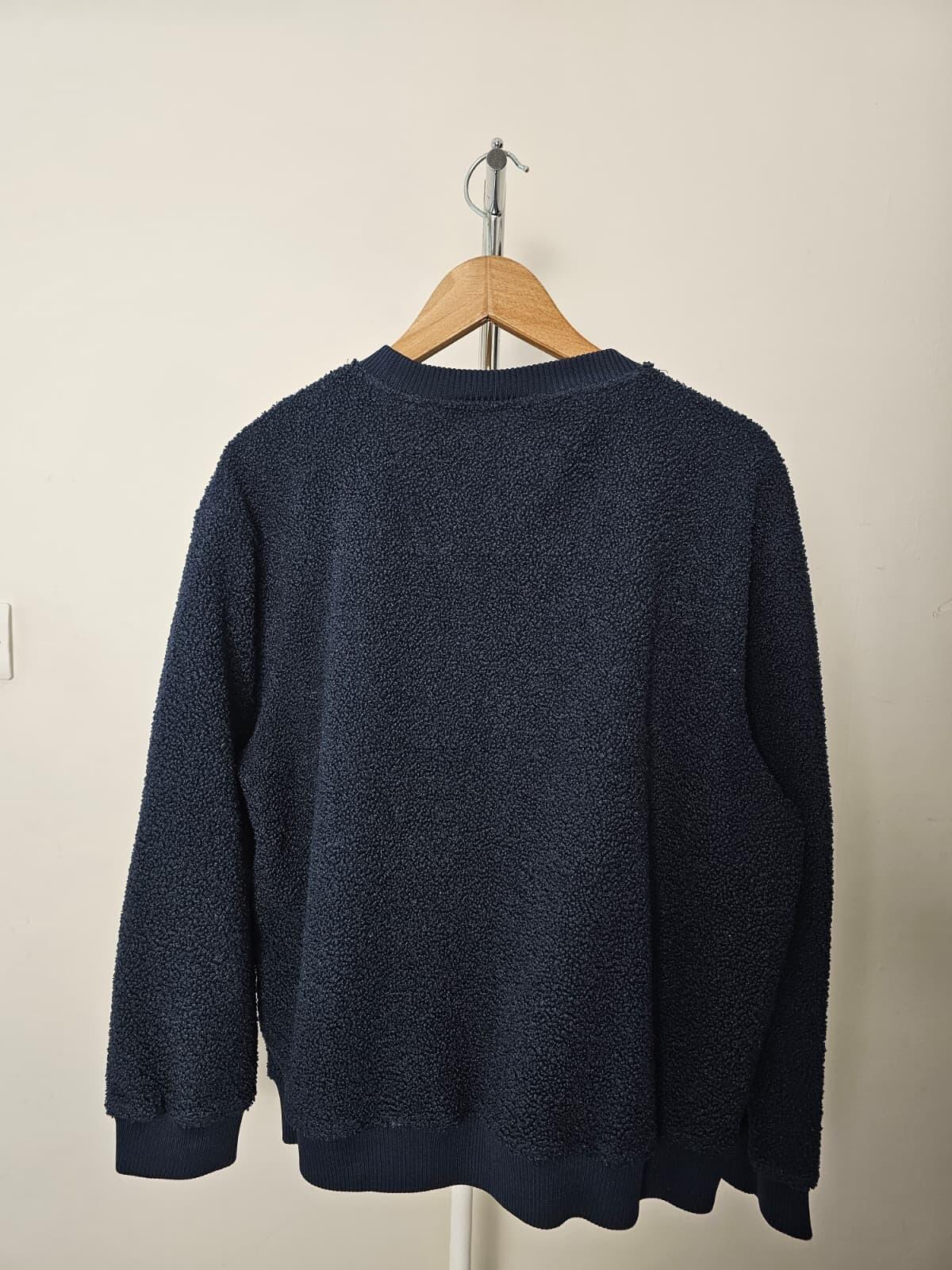 Nautica Elara Pullover Sherpa/Borg Embroidered Jumper/Sweatshirt - L/Large Navy