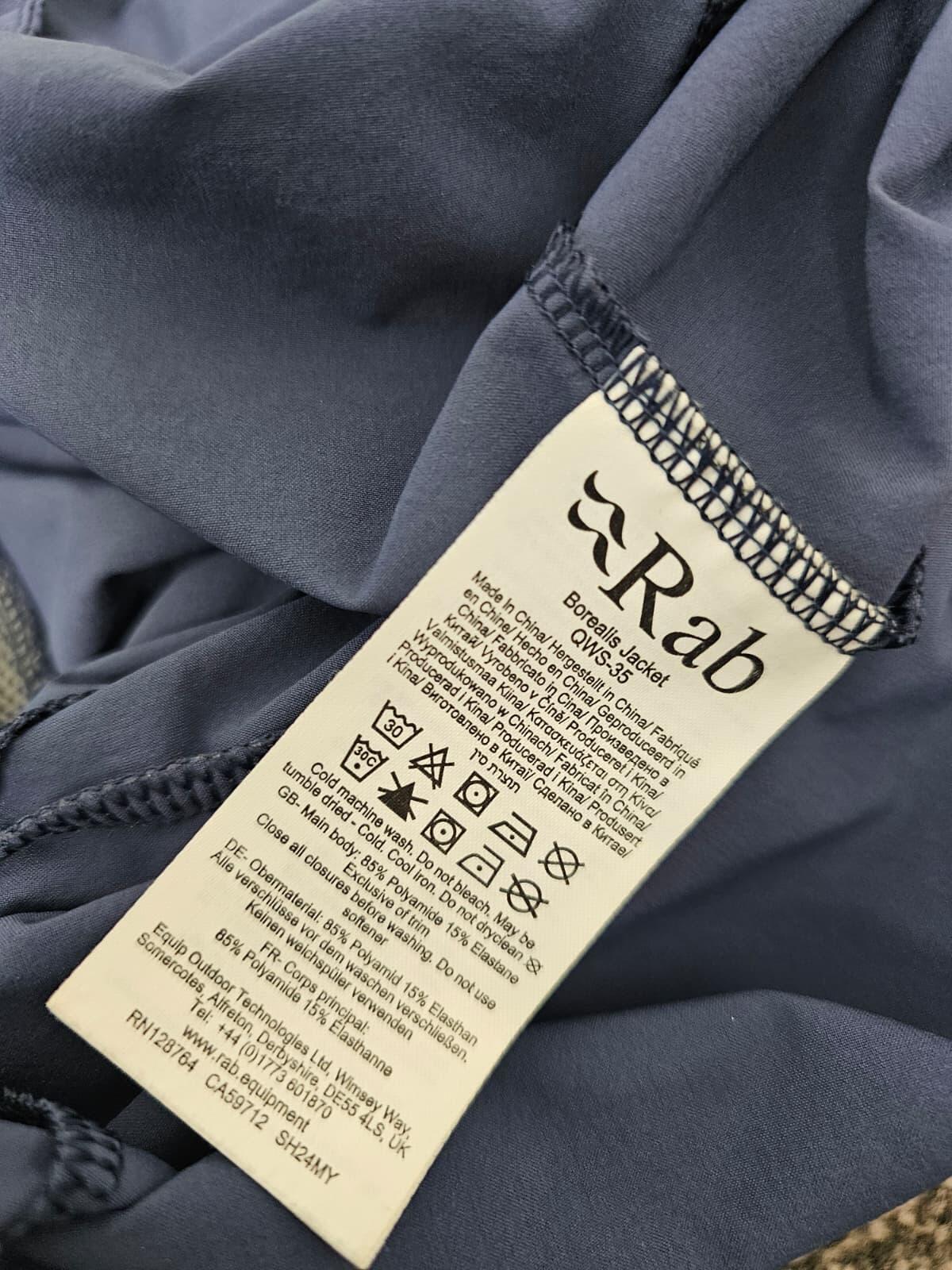 Rab Borealis Blue Soft Shell Style Full Zip Hooded Climbing Jacket - XL - Navy