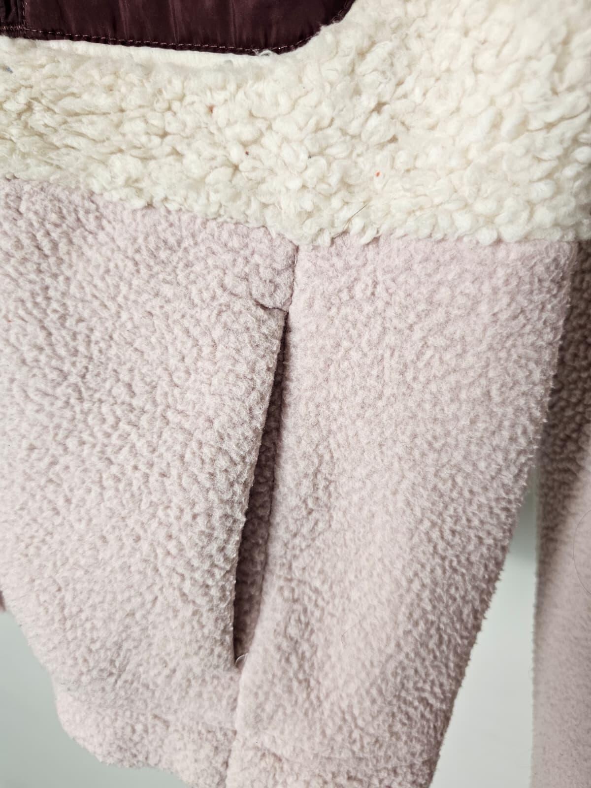 Columbia Womens Cropped Pullover Sherpa Snap Button Fleece Jumper XS/Extra Small