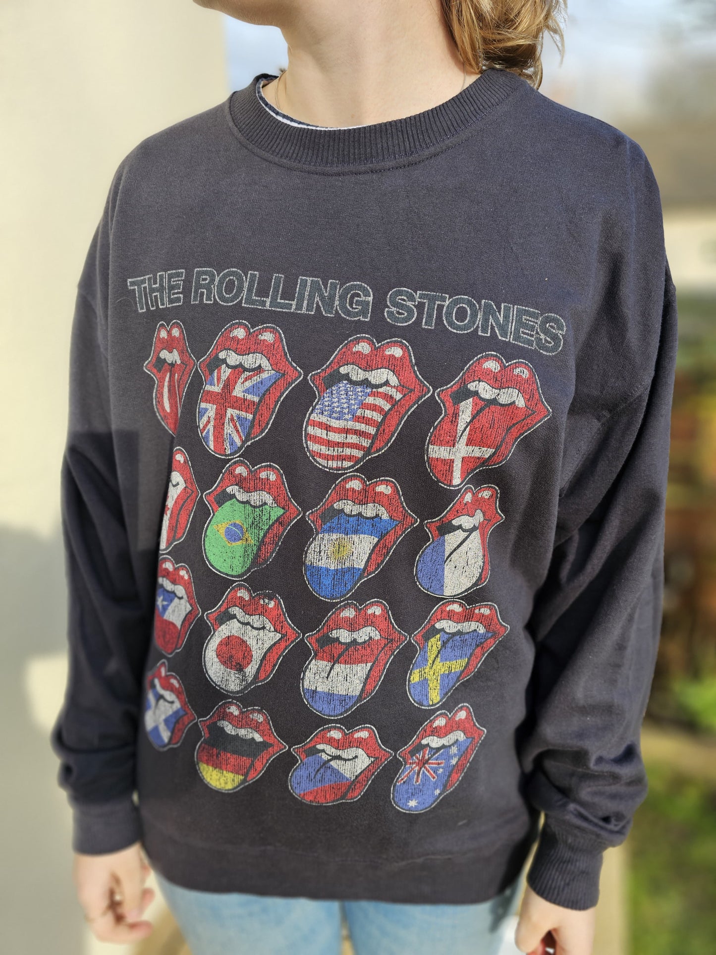 The Rolling Stones Pullover Black Jumper Sweatshirt Holister - S/Small