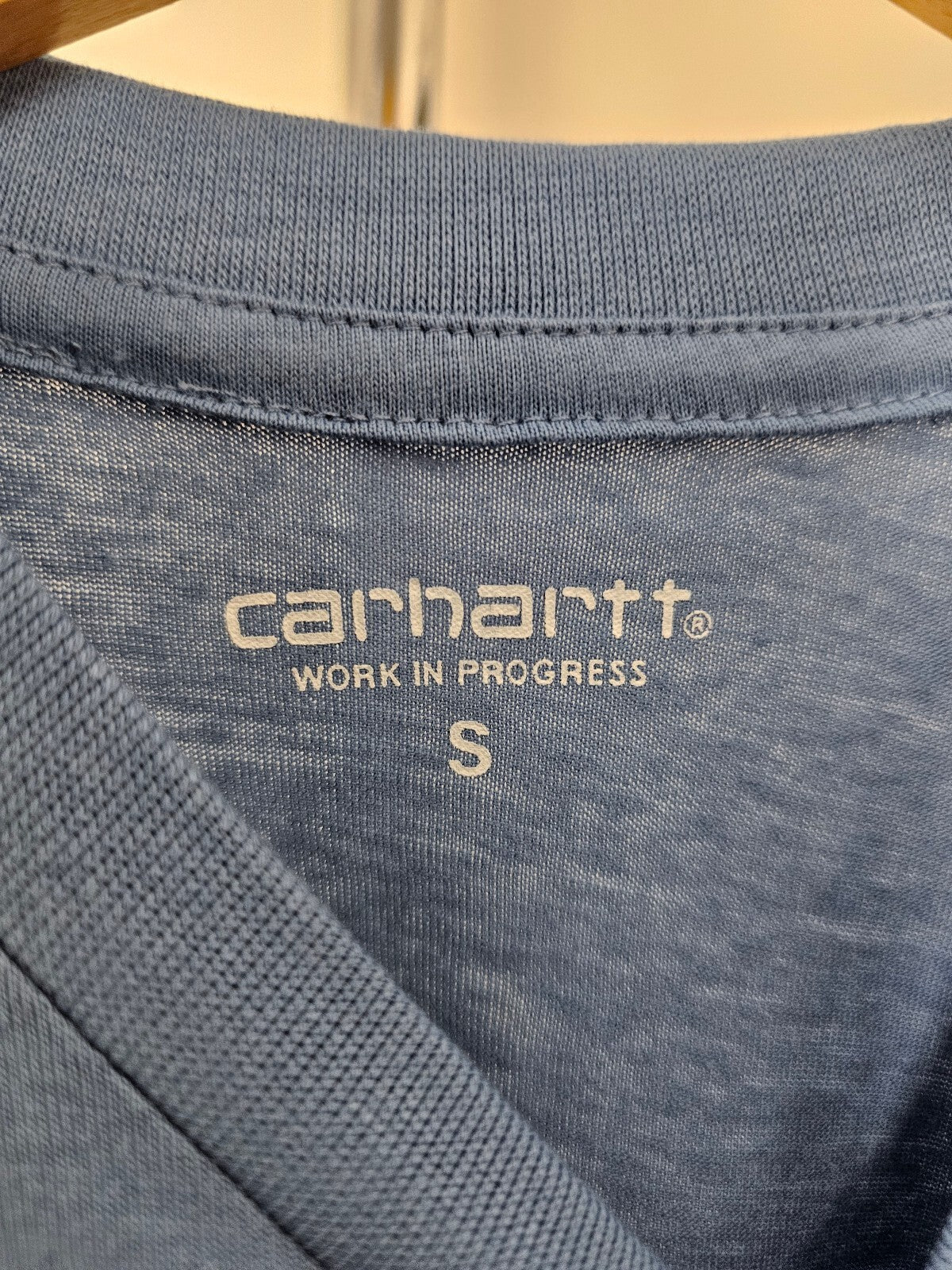 Carharrt WIP Gold Standard Sleeve Big Print Top/T-Shirt - S/Small - Blue