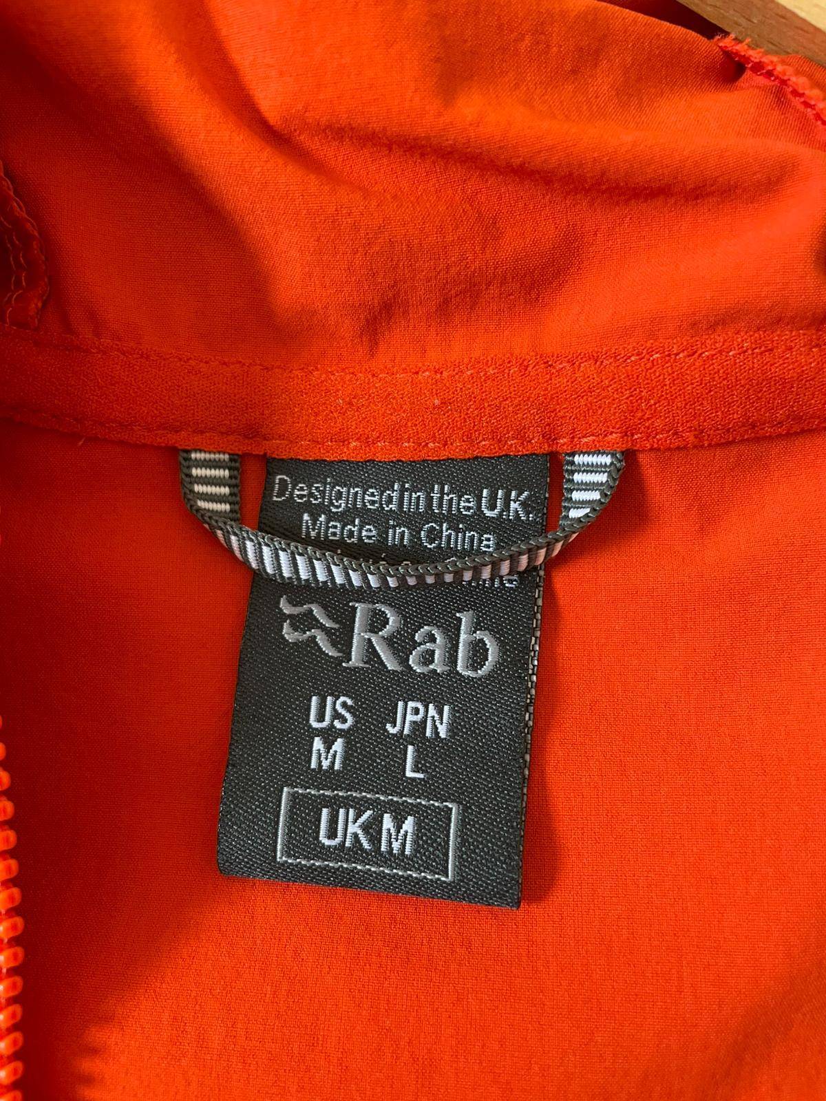 Rab Men's Full Zip Hooded Windbreaker Style Lightweight Jacket - M/Medium - Red