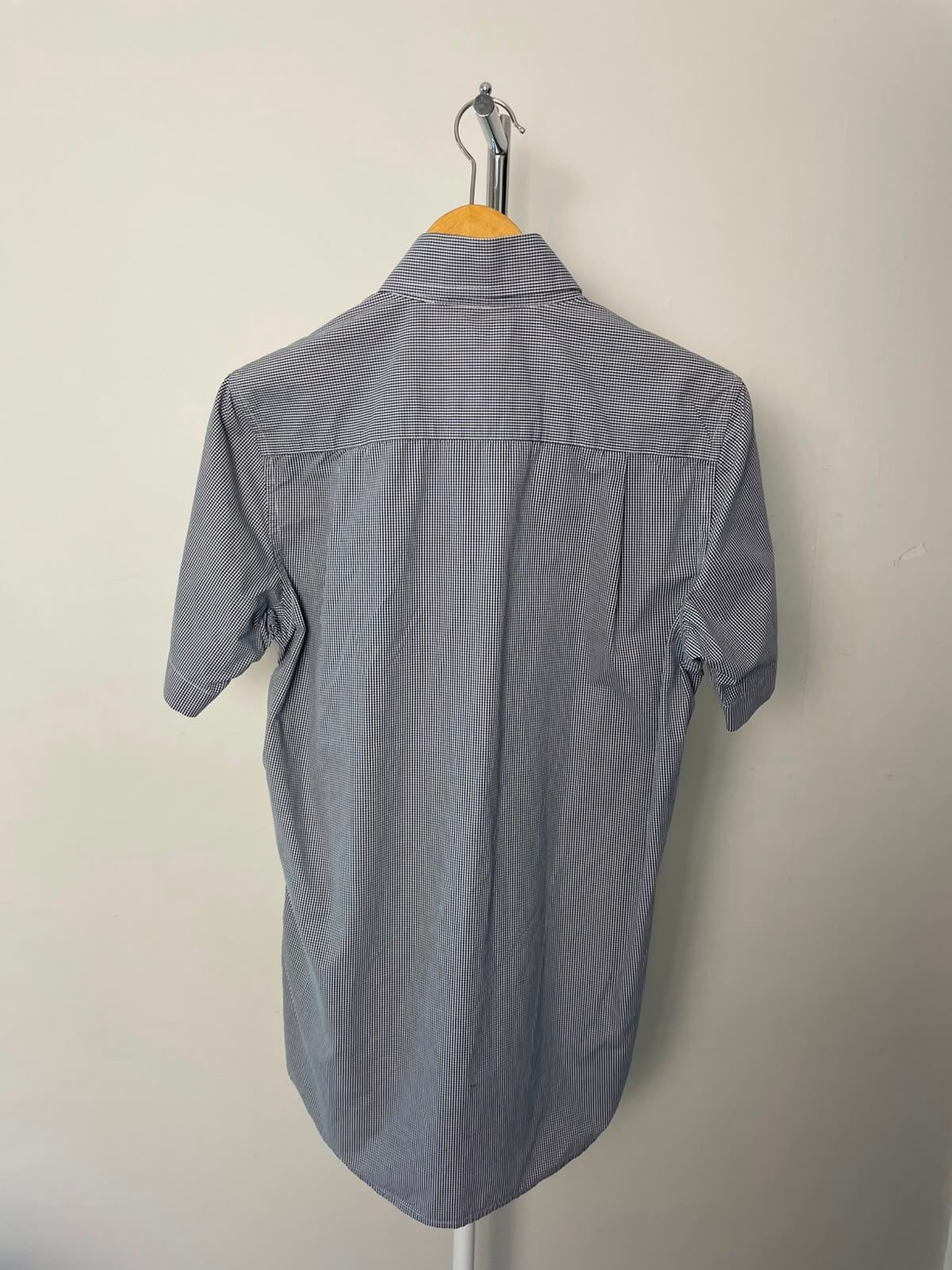 Superdry Men's Short Sleeve Oxford Style Button Up Shirt - M/Medium - Navy/Check