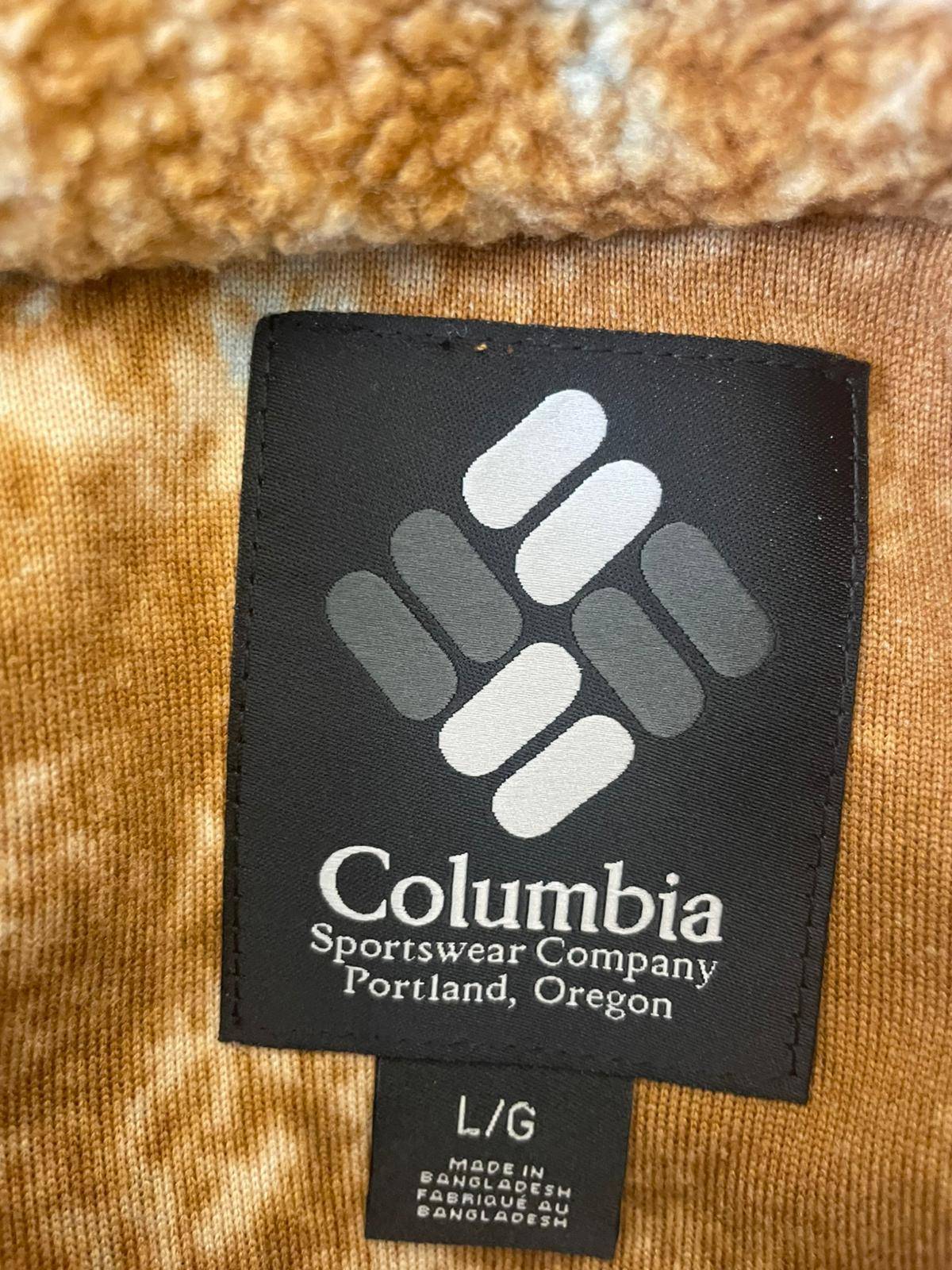 Columbia Men's Pullover Snap Button Pattern Fleece Jumper - L/Large