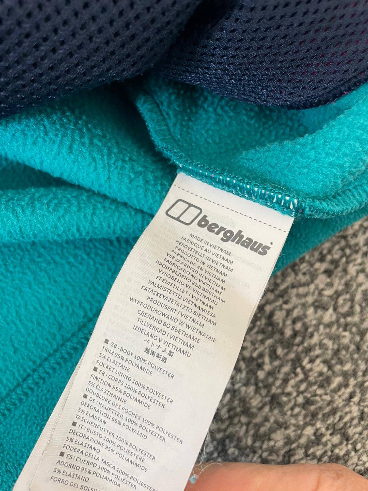 Berghaus Ascent 91 Hooded Fleece Jacket - XL/Extra Large Unisex Aqua Green/Pink