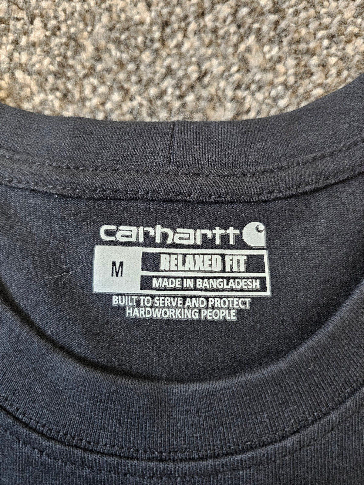 Carharrt Men's Short Sleeve Graphic Spellout Tee/T-Shirt/Top - M/Medium - Black